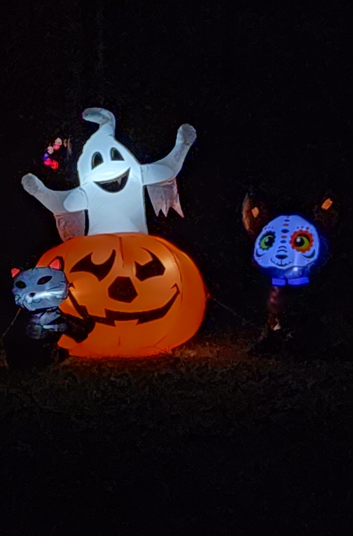 HOPOCO 5 FT Halloween Inflatables Outdoor Ghost Pumpkin Black Cat Decor | Halloween Blow Up Yard Decorations with Build-in LED Lights, Halloween Outdoor Decorations for Yard Garden Lawn or Party customer photo 2