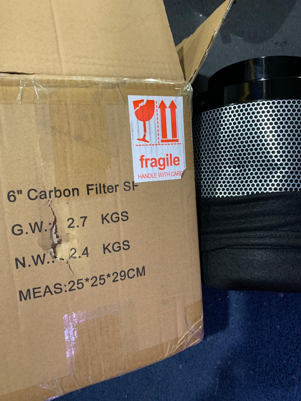 Spider Farmer 6 Inch Air Carbon Filter Smelliness Control with Premium Australia Virgin Charcoal for Inline Duct Fan, Grow Tent Odor Control, Hydroponics, Pre-Filter Included, Reversible Flange customer photo 2