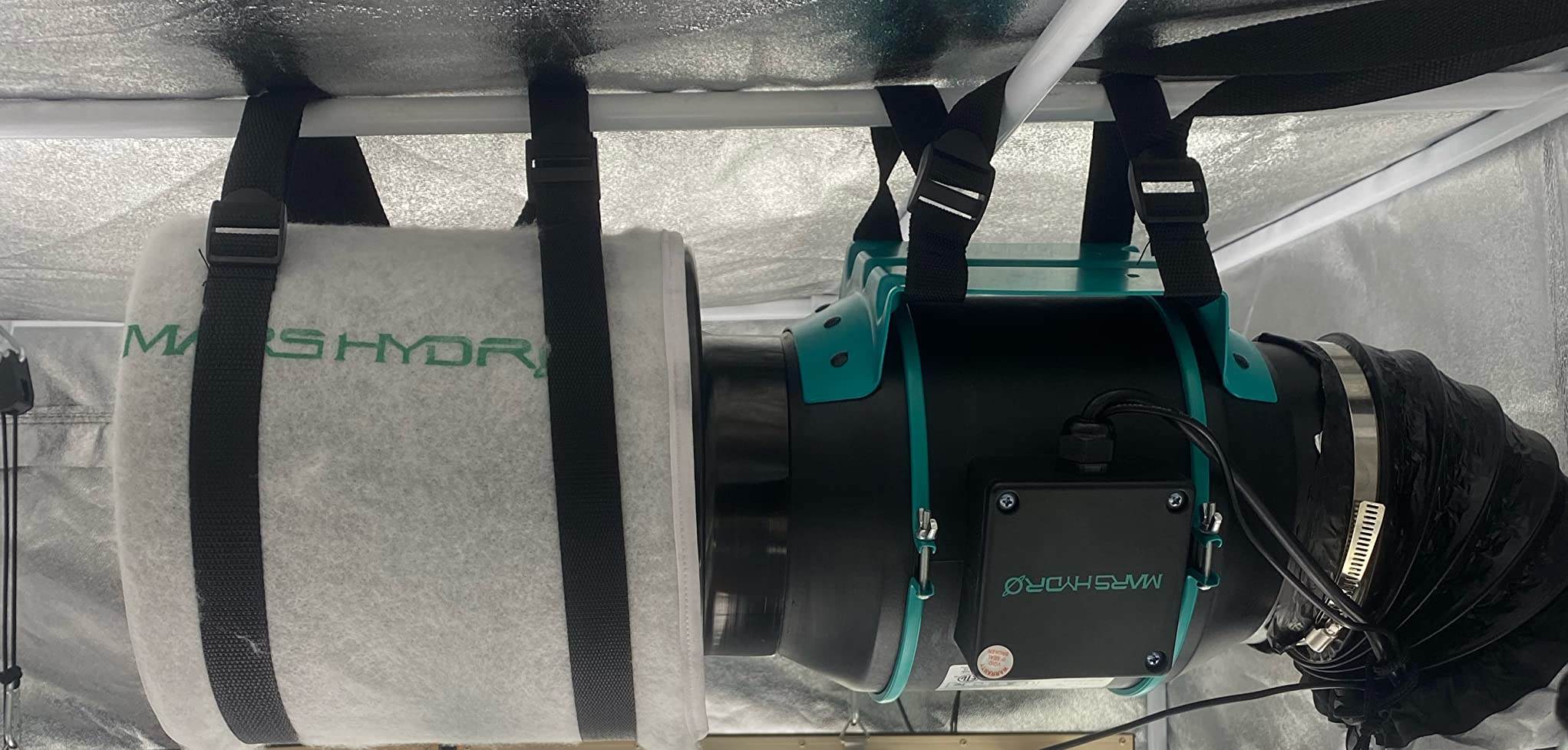 MARS HYDRO 4 Inch Carbon Filter, Inline Air Filter Odor Control with Australian Virgin Charcoal, Carbon Filter for Inline Fan, Grow Tent, Hydroponics, Pre-Filter Included, Reversible Flange customer photo 2