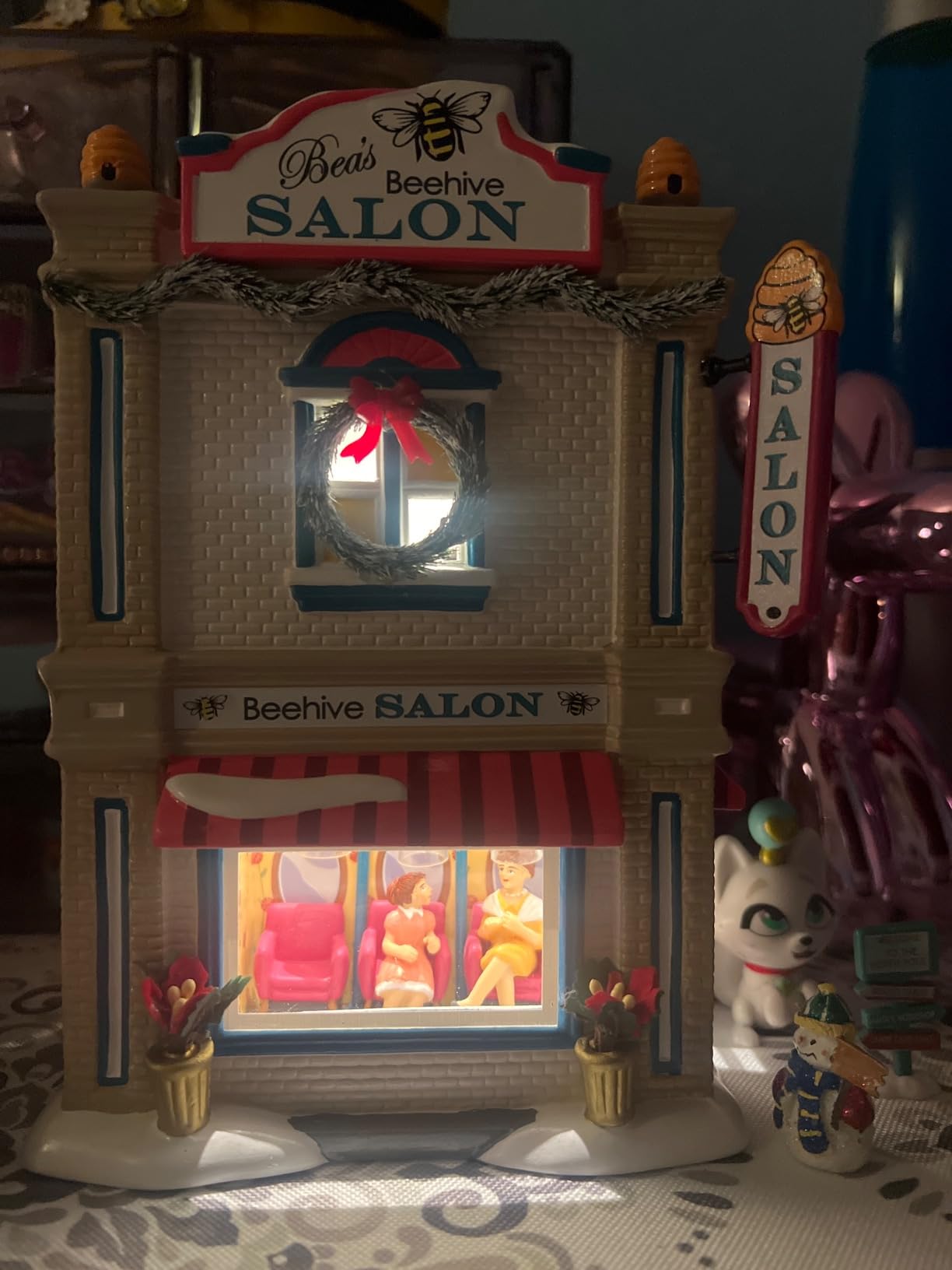 Snow Village Bea's Beehive Salon Lit Building, 8.03 Inch, Multicolor customer photo 1