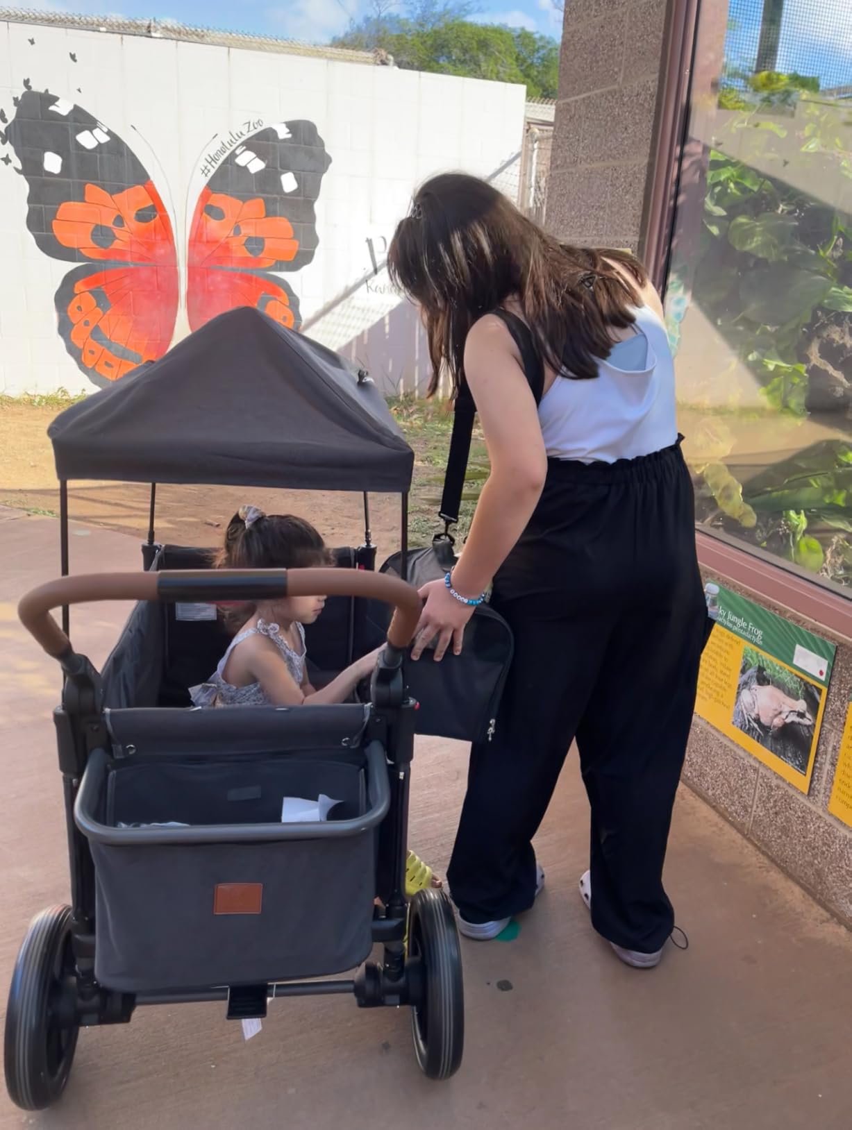 EVER ADVANCED Side-Unzip Stroller Wagon for 2 Kids - 2-in-1 Bench Mode & All-Terrain Push-Pull Wagon - Spica Cast & Special Needs Friendly - JPMA Certified, UV Canopy, Foldable for Zoo, Beach & Travel customer photo 1
