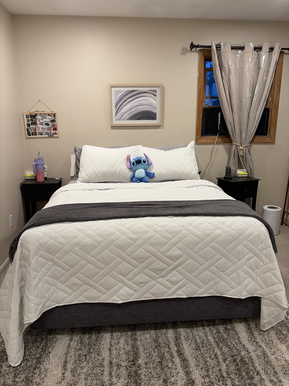 HORIMOTE HOME Quilt Queen Size Aqua Blue, Lightweight Quilt for Summer Ultra-Soft Microfiber Modern Style Quilted Clouds Pattern Bedspread Quit Set 3 Pieces customer photo 2
