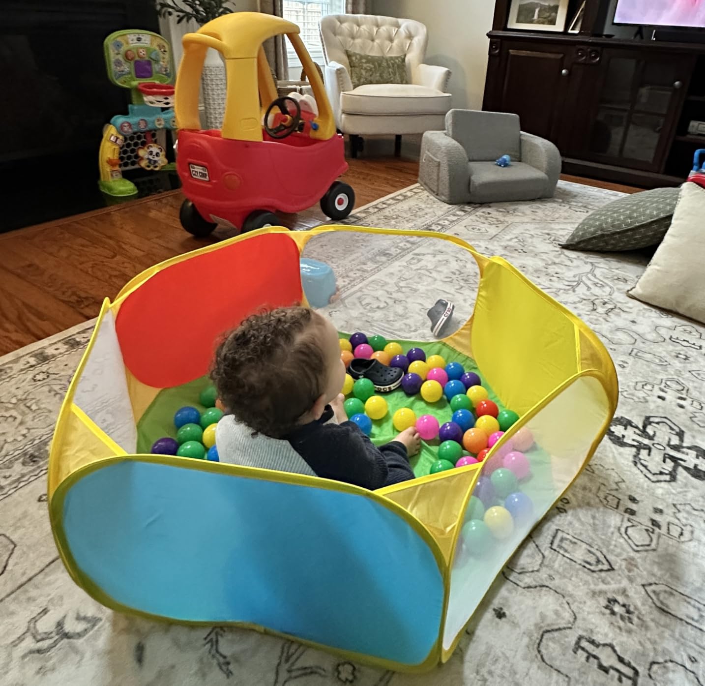 Vanland Ball Pit Balls for Baby and Toddler Phthalate Free BPA Free Crush Proof Plastic - Multicolored Pit Balls in Reusable Play Toys for Kids with Storage Bag customer photo 2