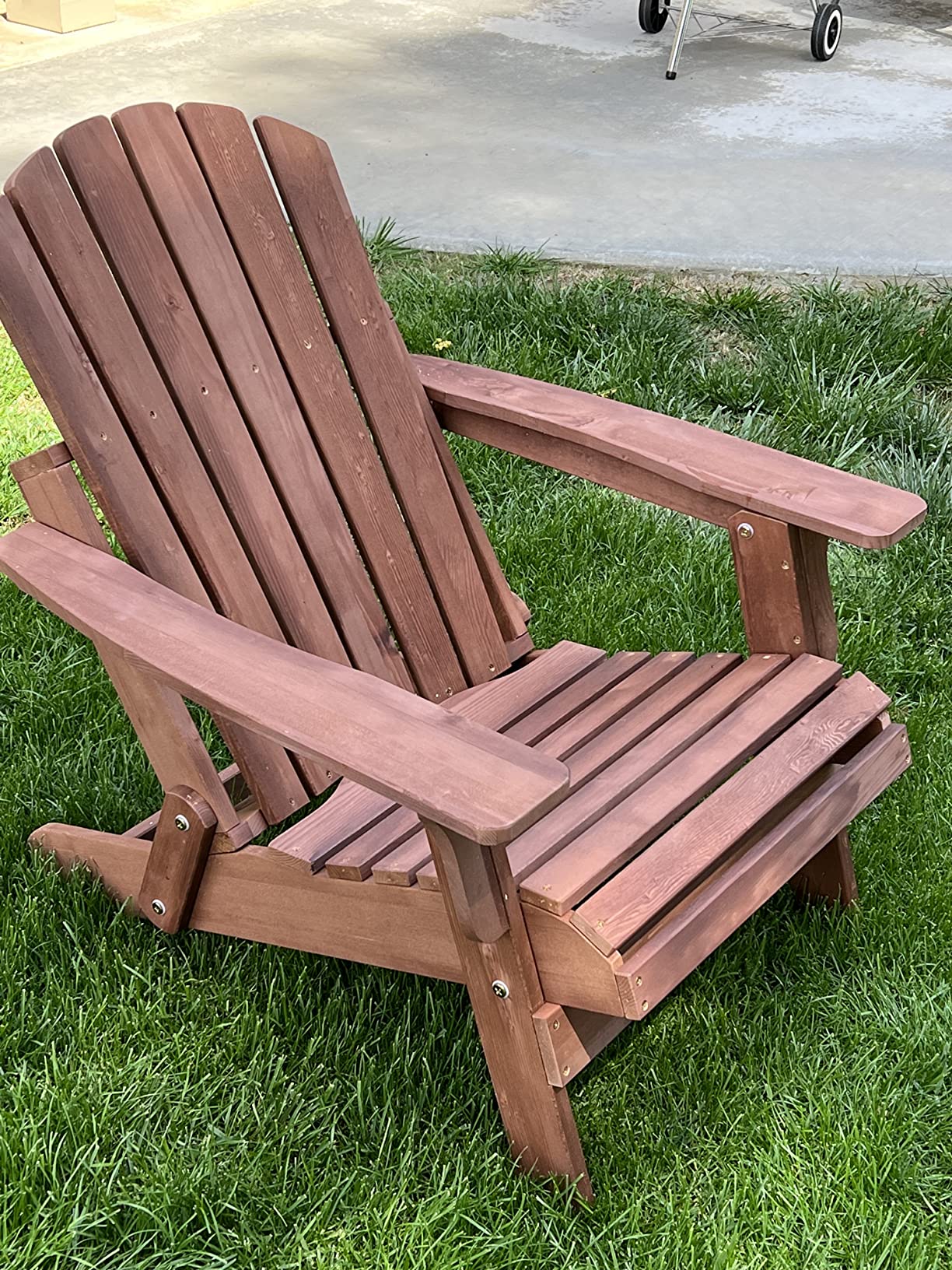 Oversize Wooden Outdoor Folding Adirondack Chair with Pre-Assembled BackRest & SeatBoard, Wood Patio Chair for Garden Backyard Porch Pool Deck Firepit customer photo 1