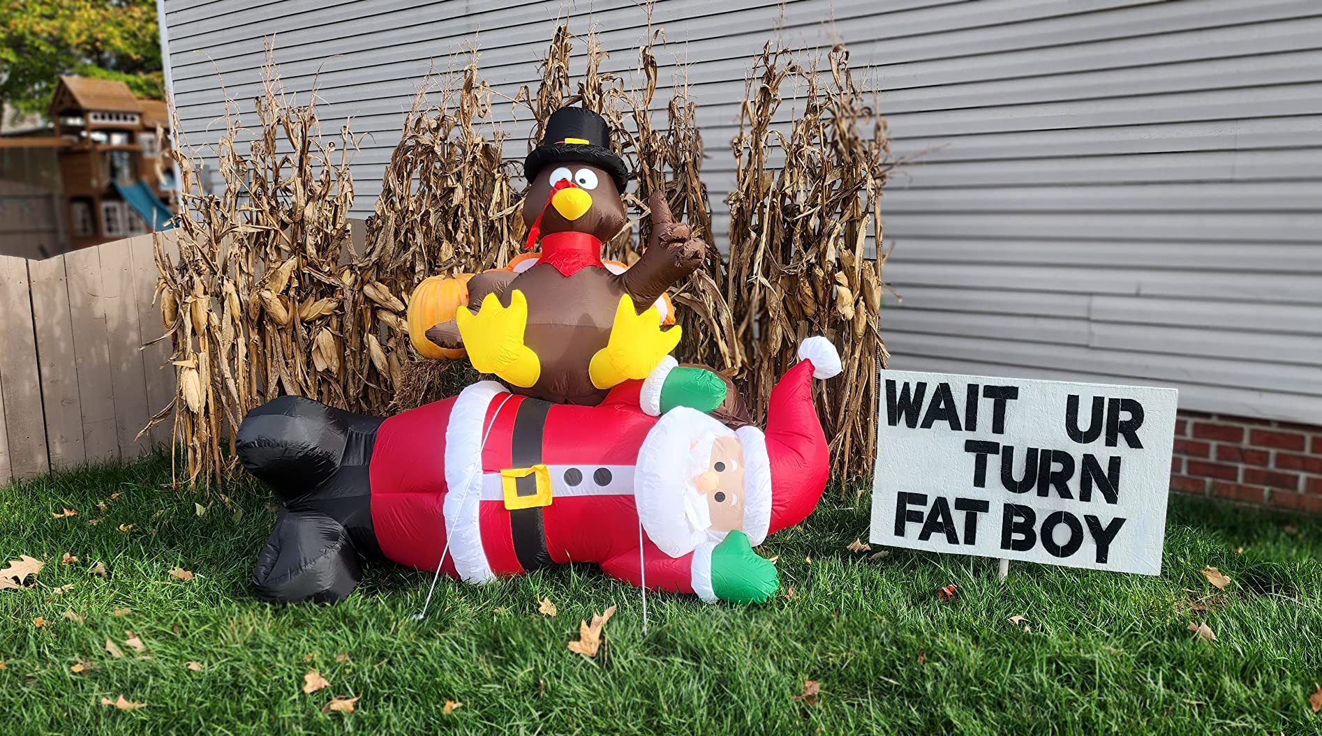 TURNMEON 3.5 Ft Thanksgiving Outdoor Decorations Inflatables Turkey Blow Up Yard Decorations Built-in LED Lights Fall Thanksgiving Decorations Outside Lawn Yard Garden Home Indoor Decor Holiday Party customer photo 1