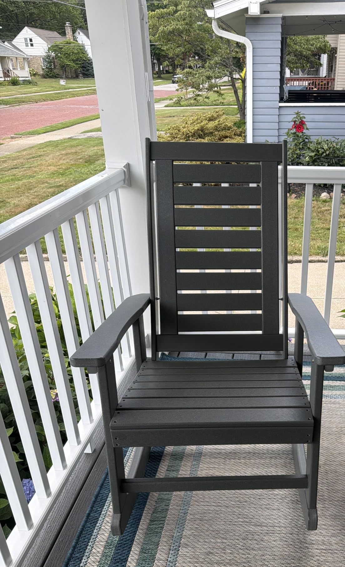 GREENVINES Oversized Outdoor Rocking Chairs Set of 2, HDPE Rocker, Grey customer photo 2