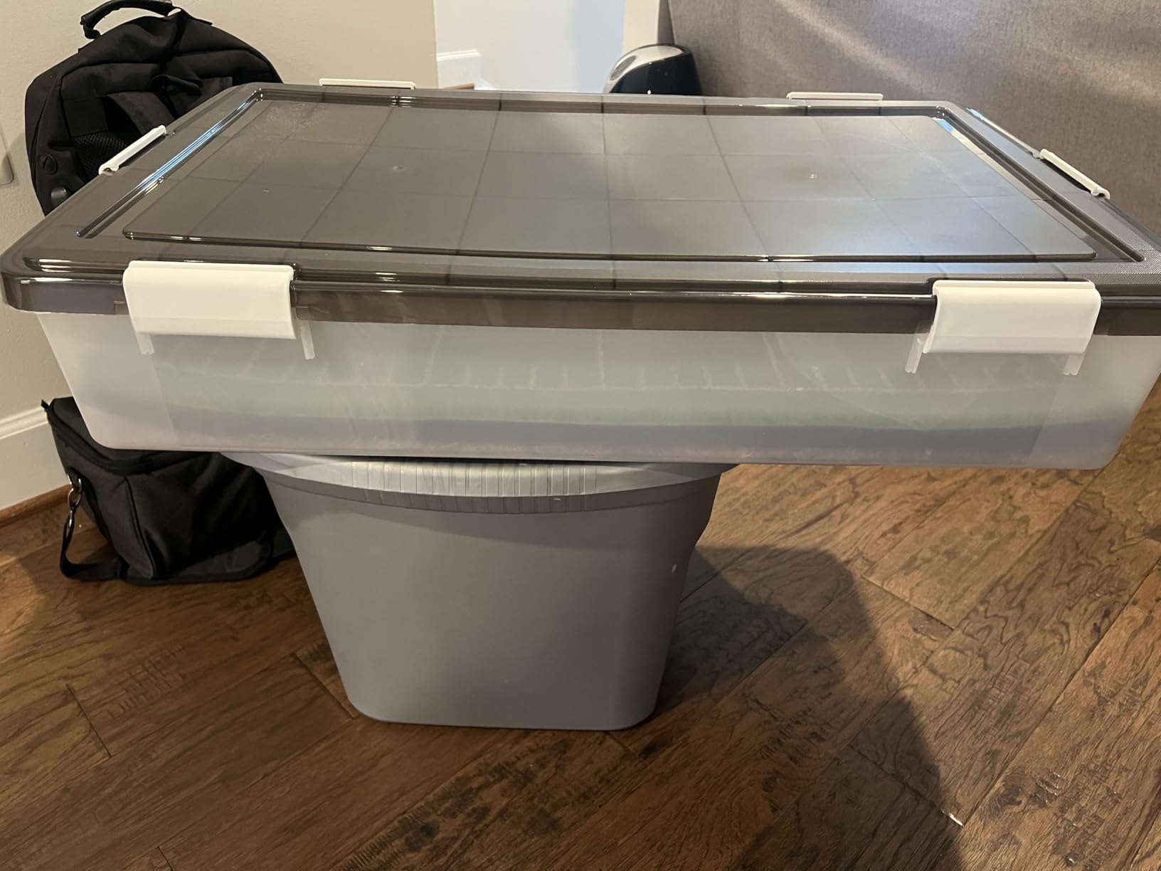 IRIS USA 3-Pack, 33 Qt. Under Bed Storage Bin with Lids, Clear | Store seasonal clothing, shoes, blankets, linens and household essentials neatly under beds to maximize storage space customer photo 2