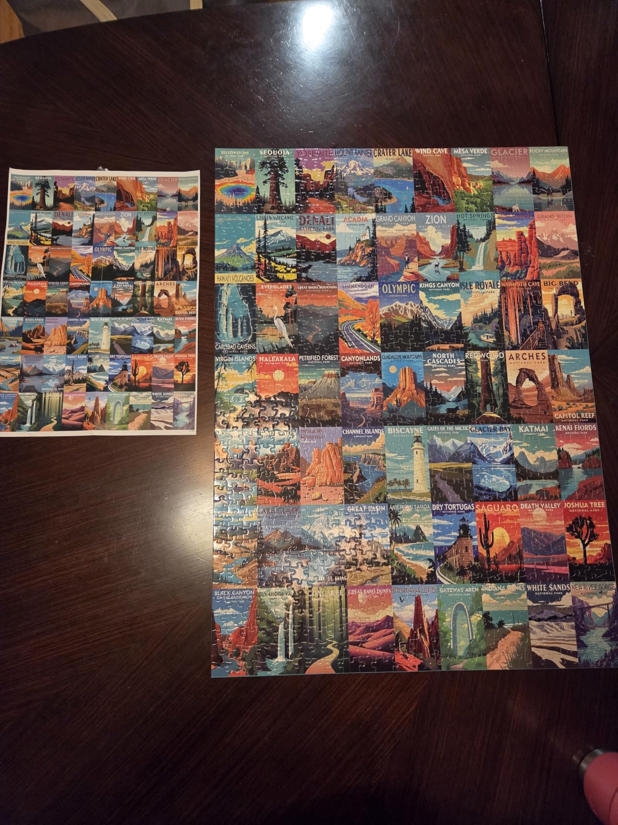National Parks Puzzle for Adults 1000 Pieces, Travel Poster Landscape Puzzle Including Zion Yellowstone Yosemite, Nature Jigsaw Puzzles Scenery Mountain Scene customer photo 1