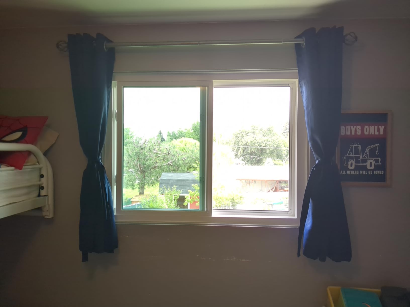 XWZO 100% Blackout Curtains 2 Panels with Tiebacks - Heat and Full Light Blocking Window Treatment with Black Liner for Bedroom/Nursery, Grommet Top, White, W52 x L84 Inches Long, Set of 2 customer photo 2
