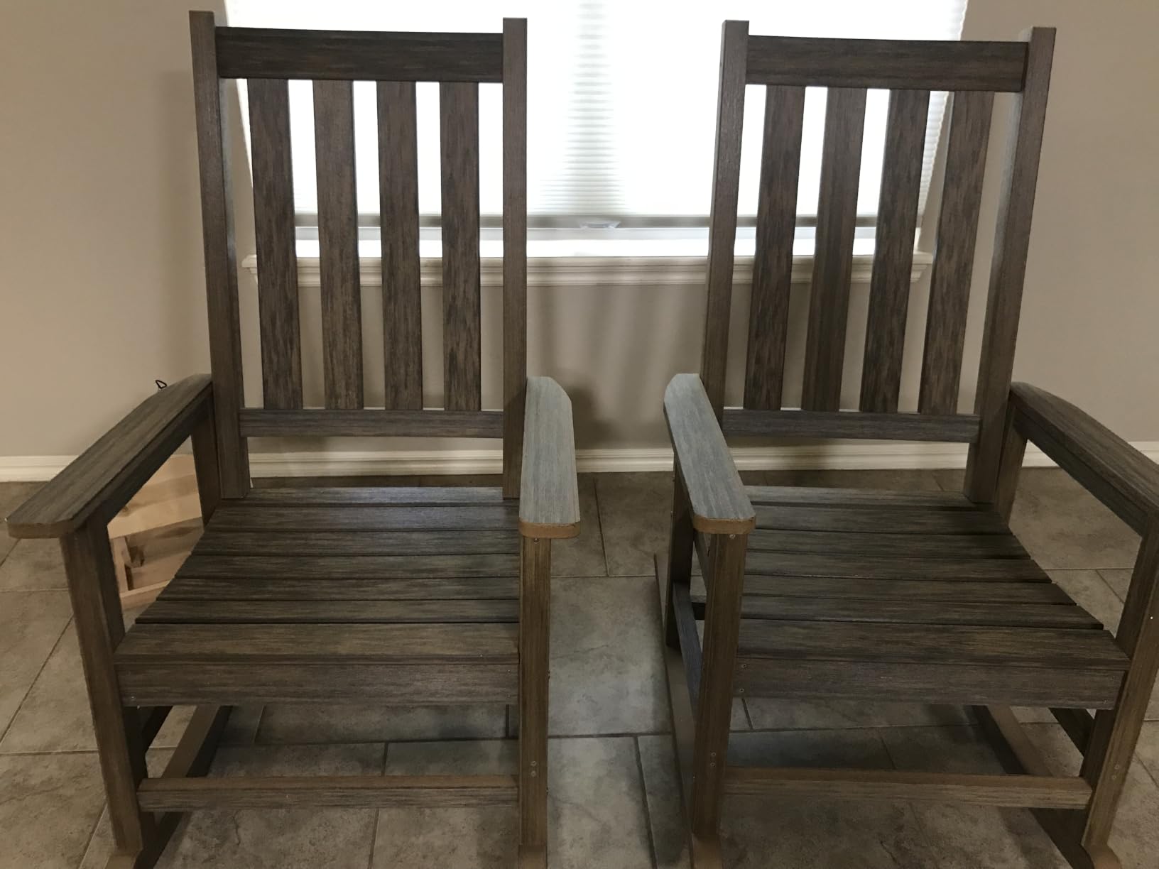 Oversized Outdoor Rocking Chair, Porch Rocker with High Back, Brown | HDPE Patio Rocking Chairs, Weather Resistant & 350lbs Heavy Duty Porch Rocker with High Back for Backyard, Garden and Balcony customer photo 1