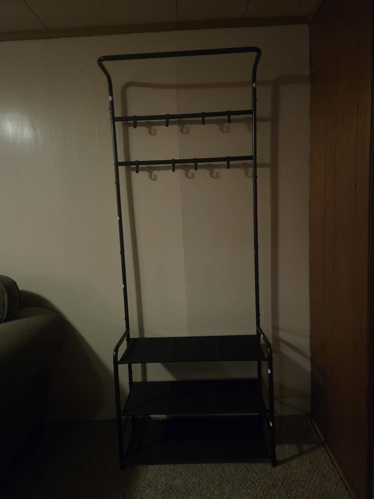 Simple Houseware Coat Rack with Shelf, Standing Hall Tree with Hooks, Black | For Entryway, Bedroom, Office, Black Metal Clothes Hanger Stand for Coats, Hats, Jackets, Bags customer photo 2