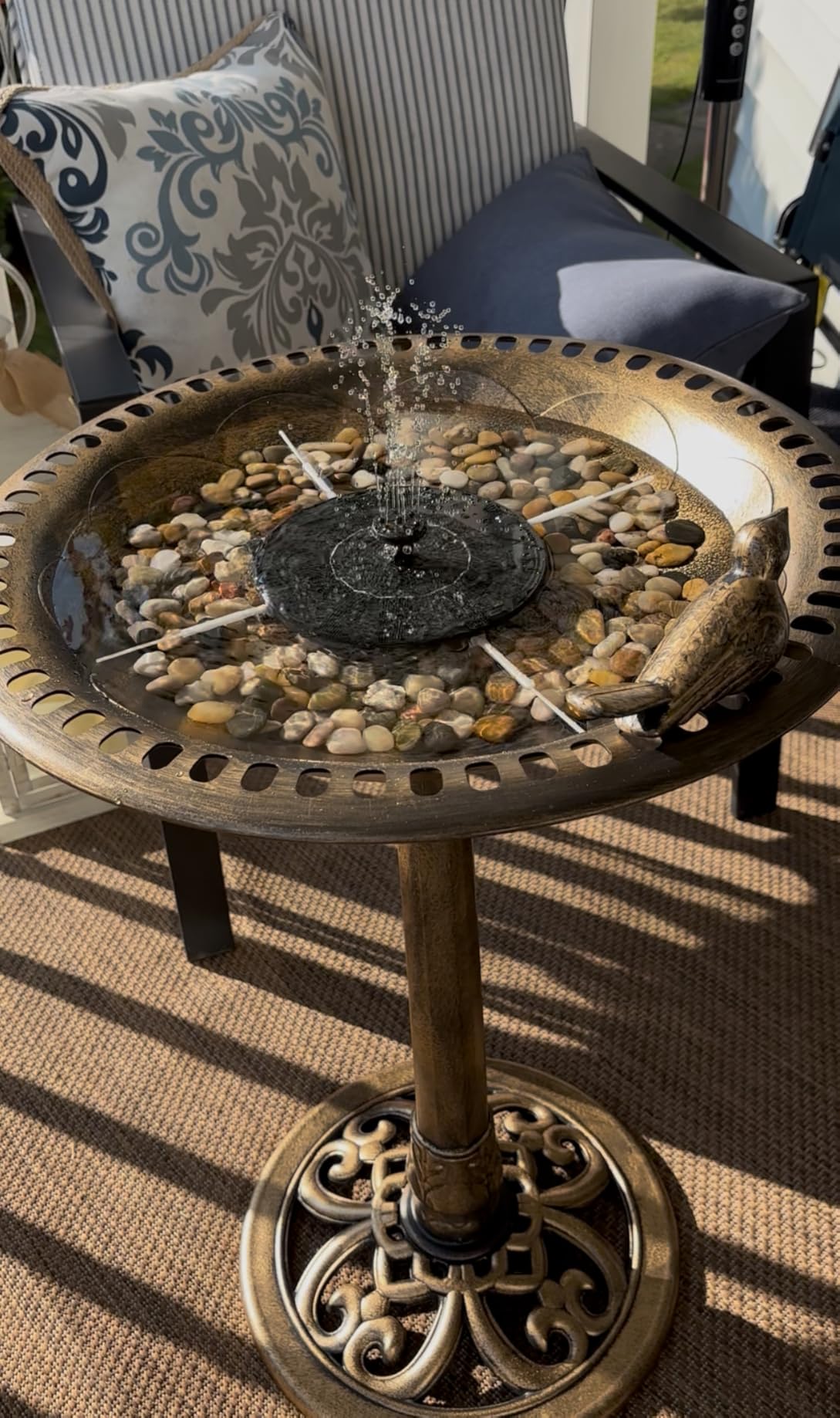 BACKYARD EXPRESSIONS PATIO · HOME · GARDEN 912449-WB Outdoor Garden Bird Bath- Bronze- Weather Resistant Polyresin-30 Inch-Backyard Expressions customer photo 1
