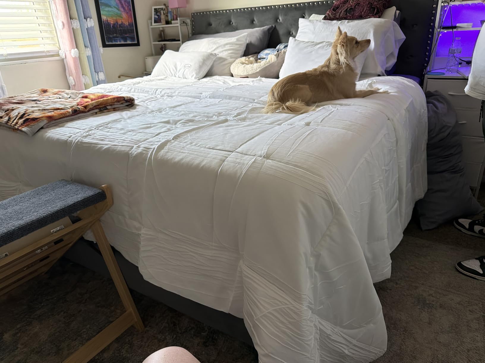 Bedsure Comforter Duvet Insert - Quilted Comforters Oversized King Size, All Season Duvet, GentleSoft Down Alternative Bedding, with 8 Tabs, Gifts for Women/Men, White, Oversized King 116 x 98 Inches customer photo 2