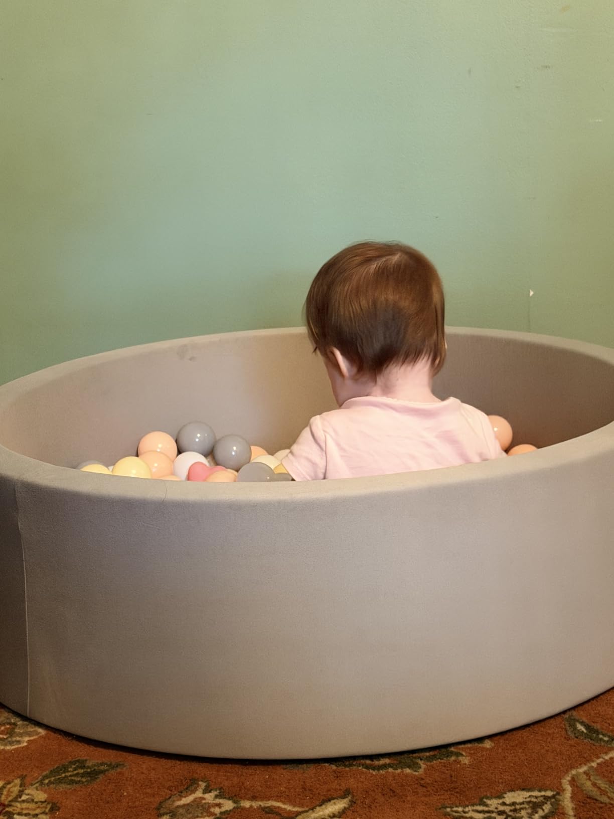 Wilwolfer Foam Ball Pit for Toddlers, Large Baby Ball Pit for Babies with Soft Memory Sponge, Indoor Outdoor Baby Playpen, Kids Play Ball Pool, Gift Toys for Infants Boys and Girls (Gray, NO Balls) customer photo 1