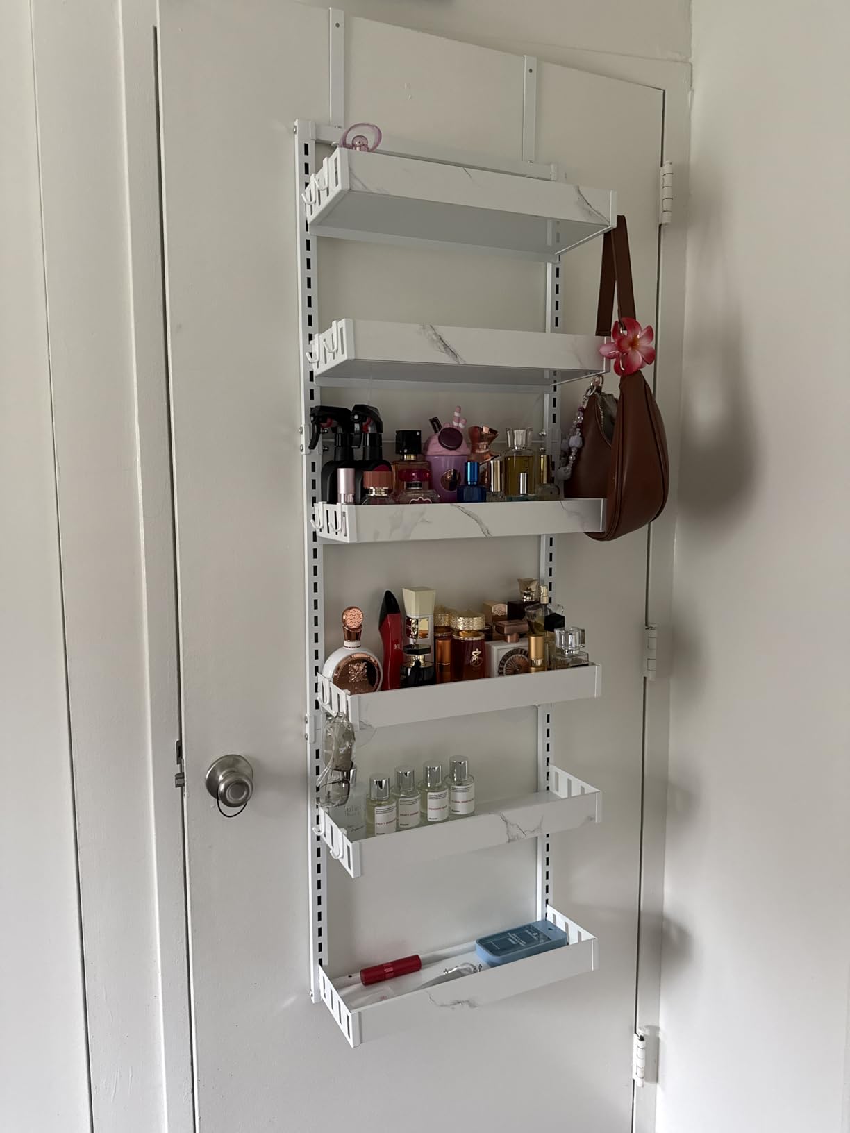 BUKFEN 6-Tier Over the Door Pantry Organizer, Adjustable Basket Spice Rack | 2-IN-1 Door & Wall Mounted, Heavy Duty Metal Storage Shelf, 12 Hooks, Back of Door Organizer for Kitchen, Bathroom, Closet customer photo 2