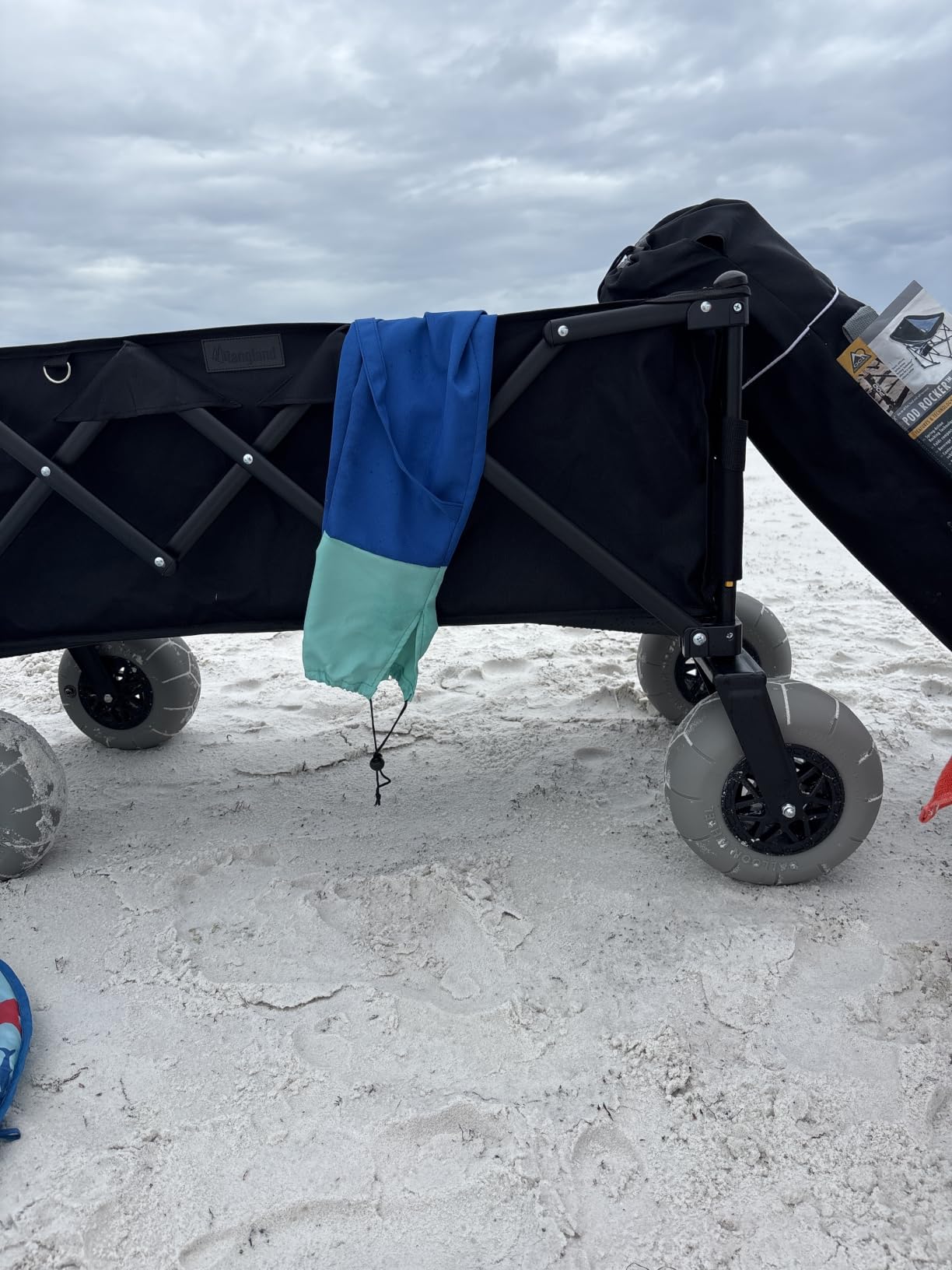 Beach Wagon with Big Wheels for Sand - All Terrain Steel Frame Utility Cart with 9