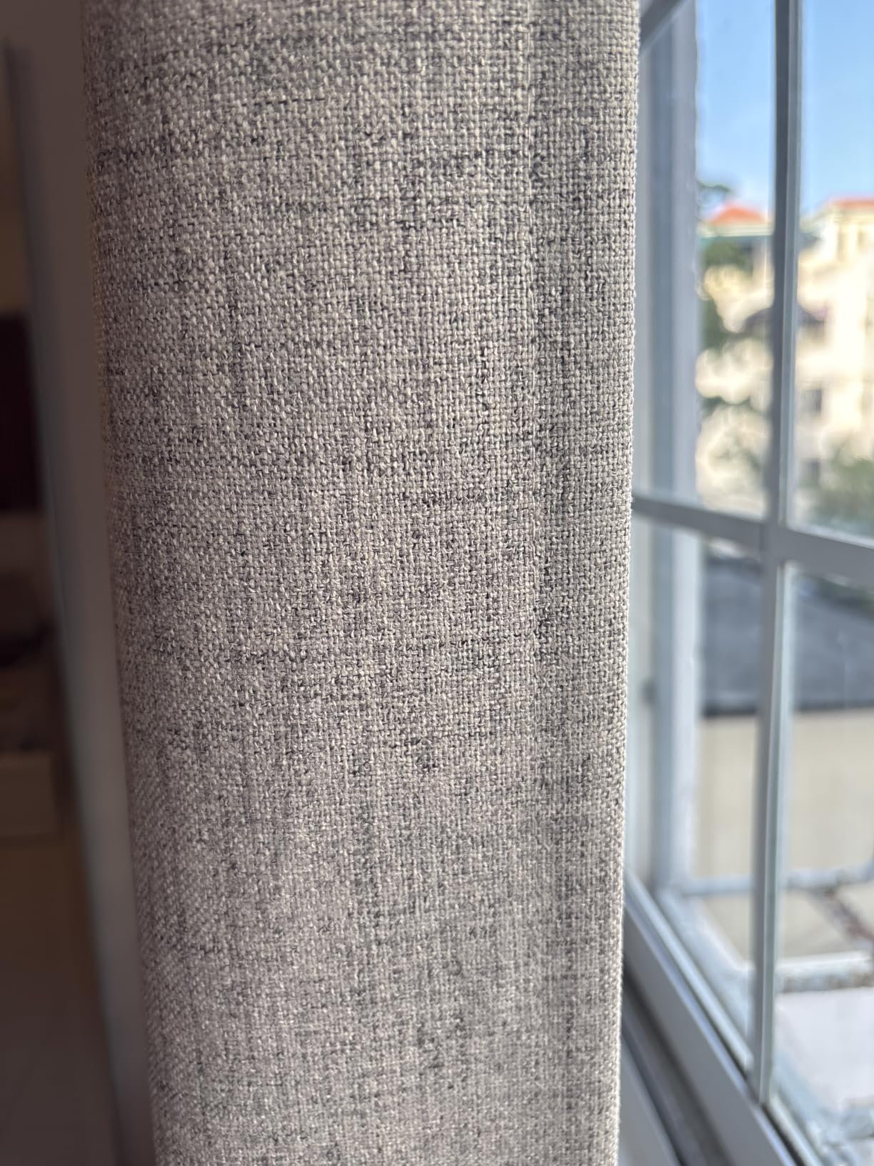 Joydeco Blackout Curtains for Bedroom - 84 Inch Long 100% Light Blocking 2 Panels Set White Drapes, Thermal Insulated Room Darkening Curtains, Linen Textured for Living Room, Rod Pocket & Back Tabs customer photo 1