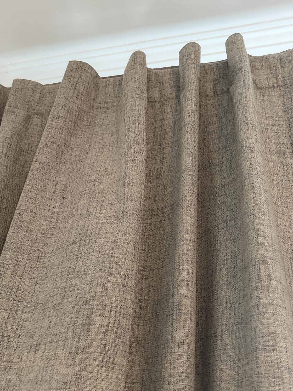 Joydeco Blackout Curtains for Bedroom - 84 Inch Long 100% Light Blocking 2 Panels Set White Drapes, Thermal Insulated Room Darkening Curtains, Linen Textured for Living Room, Rod Pocket & Back Tabs customer photo 2