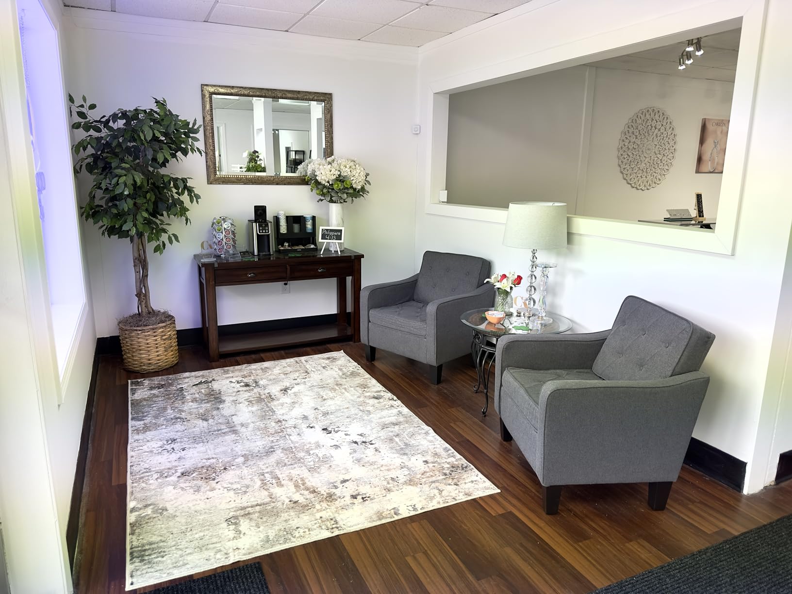 Grey Accent Chairs Set of 2, Wide Comfy Arm Chairs for Living Room, Office | STHOUYN Tufted Club Chair, Reading Chairs for Bedroom, Waiting Area Seating, Small Space Office Chairs, Supportive Wide Seat customer photo 2
