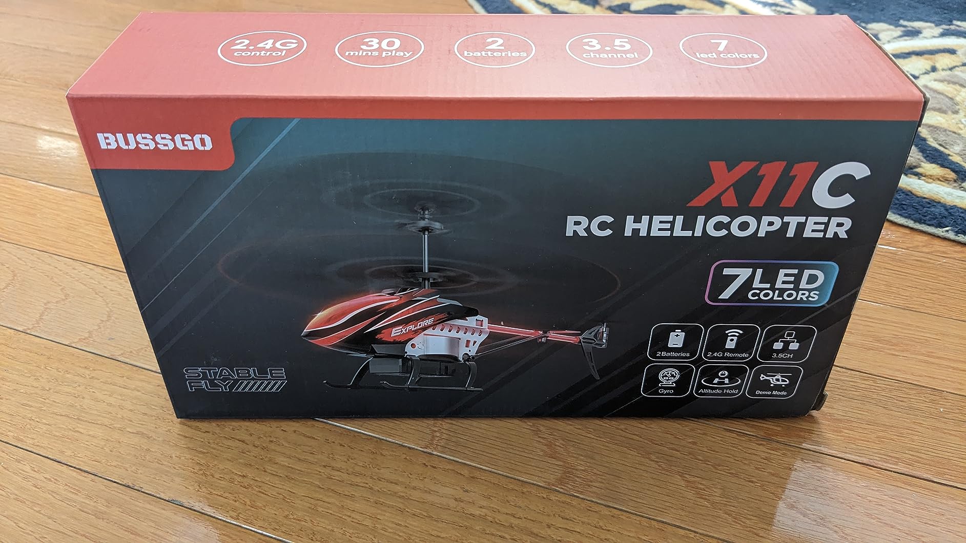 BUSSGO RC Helicopter, Remote Control Helicopter for Kids with 30Mins Flight(2 Batteries), 7+1 LED Light Modes, Altitude Hold, RC Toys for Boys Girls customer photo 2