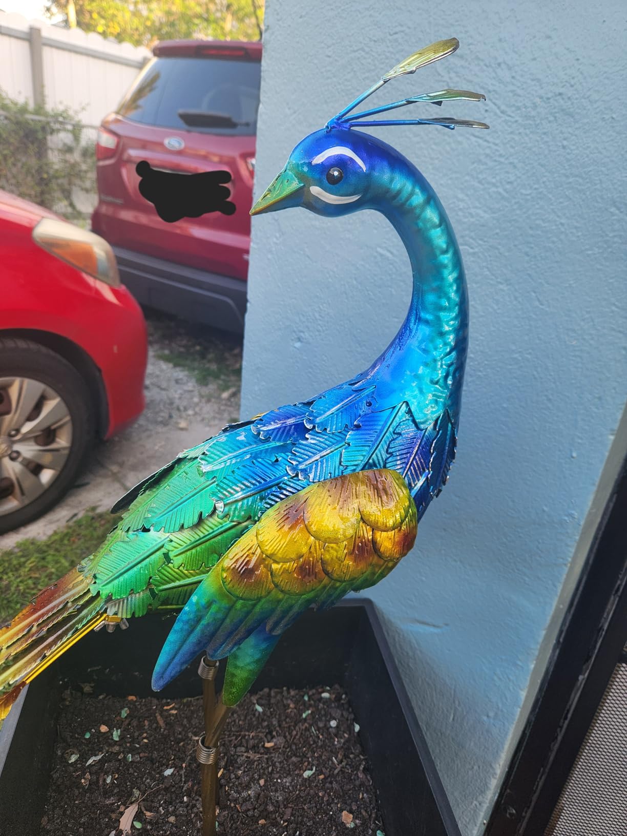 Kircust Metal Peacock Garden Statue and Sculpture | Peacock Yard Art Lawn Decor Large Bird Garden Sculptures & Statues for Patio, Backyard, Pond, and Home Decoration customer photo 1