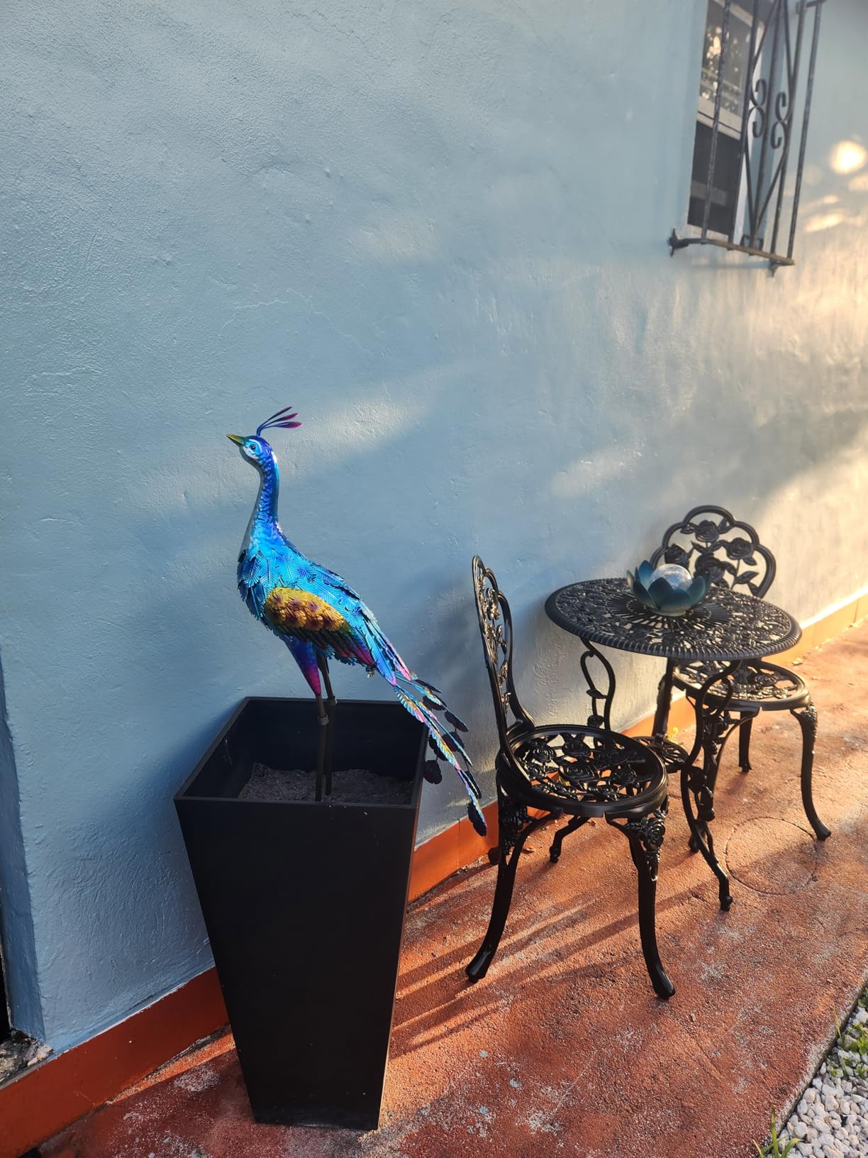 Kircust Metal Peacock Garden Statue and Sculpture | Peacock Yard Art Lawn Decor Large Bird Garden Sculptures & Statues for Patio, Backyard, Pond, and Home Decoration customer photo 2