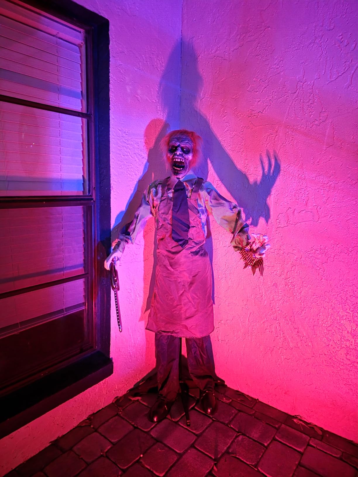 Haunted Hill Farm Zombie Carver Halloween Animatronic with Movement, Sound, and Light-Up Eyes for Scary Indoor or Covered Outdoor Halloween Decorations, Battery Operated Halloween Props for Home customer photo 1