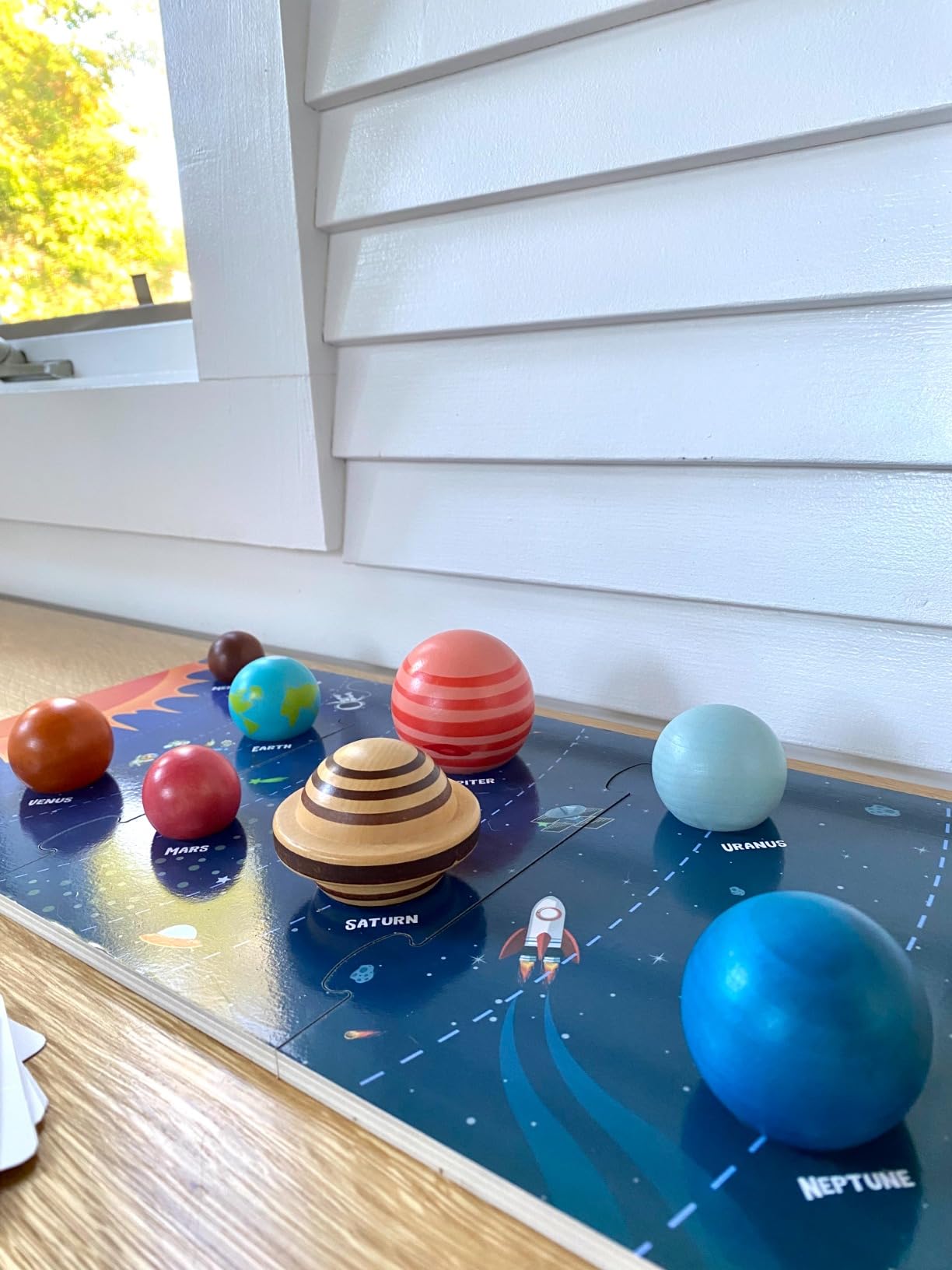 Wooden Solar System Model Board, Montessori Toys Planets Puzzle Science STEM Space Learning for Kids 4-8 with 3D Planets Models, Preschool Educational Gift for Boys Girls customer photo 2