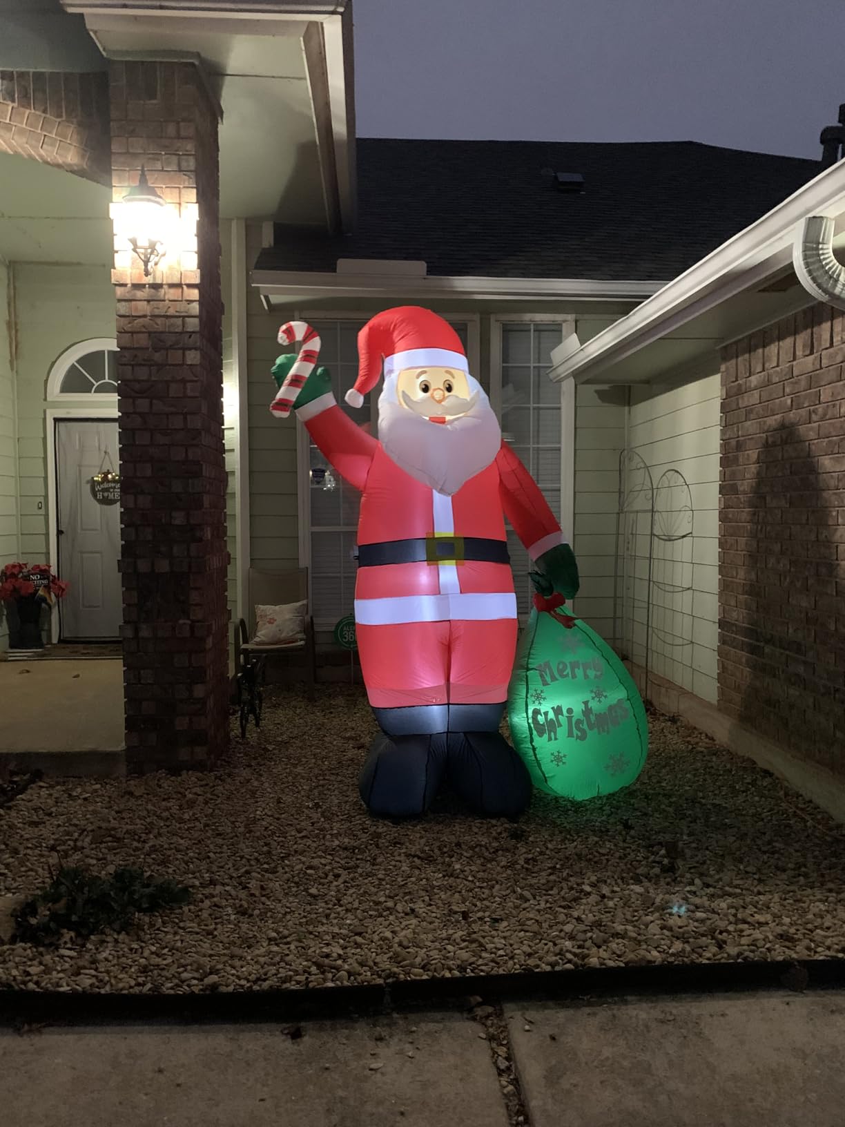 8 FT Christmas Inflatable Santa Claus with Candy and Big Gift Bag Outdoor Decor, Blow Up IP44 Weatherproof Xmas Decorations for Yard, Built-in LED Light for Gardern Lawn Indoor Winter Holiday customer photo 2