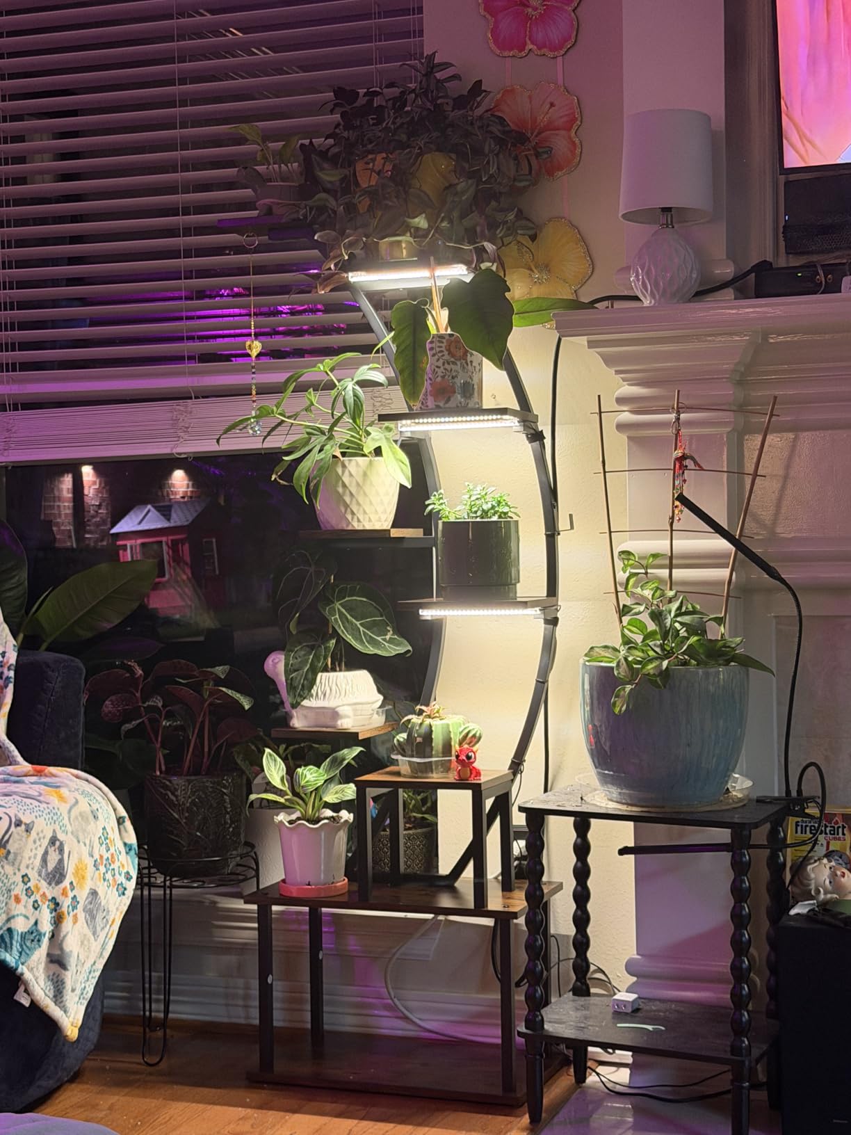 BACEKOLL Plant Stand Indoor with Grow Lights, 9 Tiered Metal Plant Shelf, 64