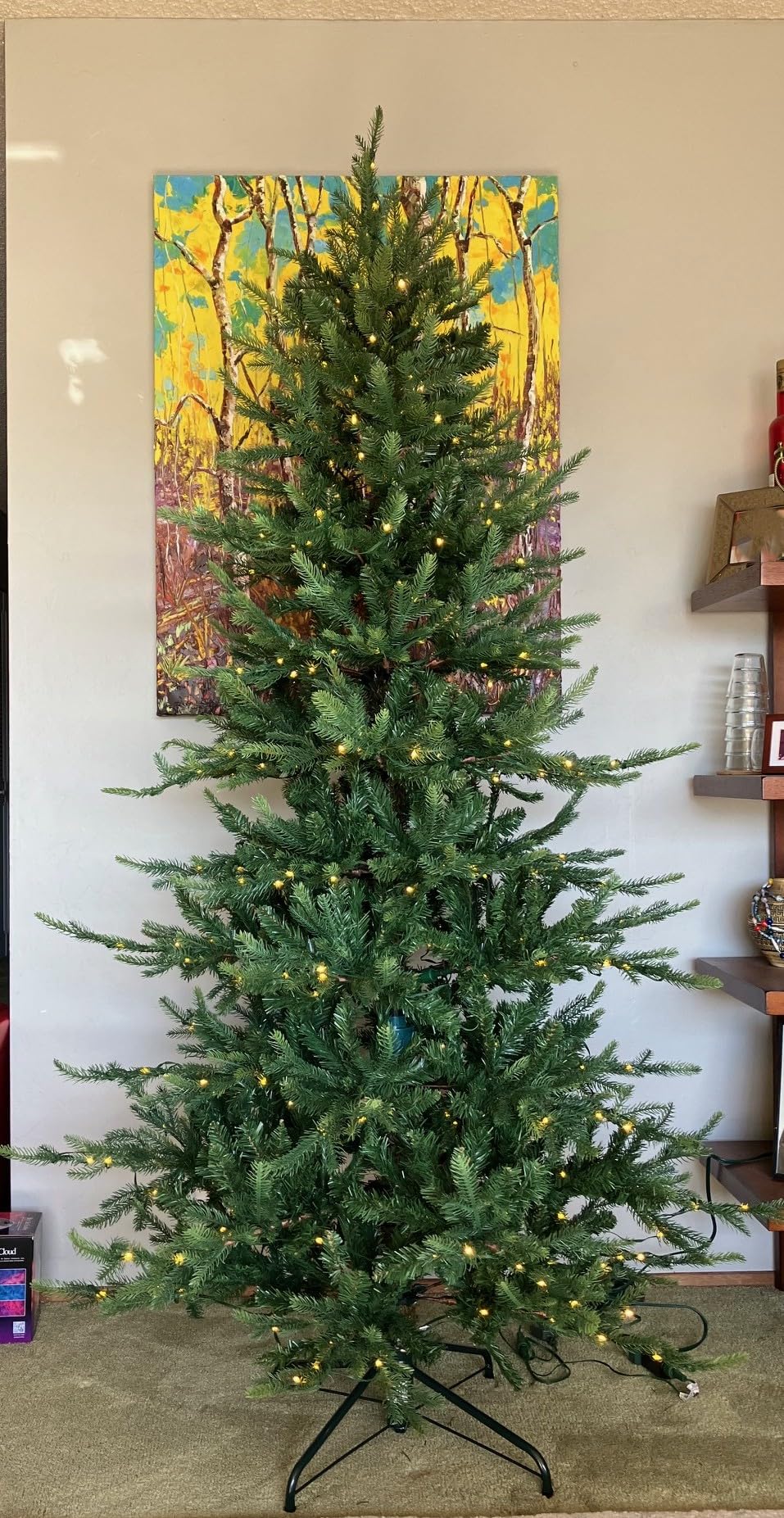 Best Choice Products 7.5ft Pre-Lit Artificial Aspen Slim Christmas Tree, Noble Holiday Décor w/ 2,136 Branch Tips, 2-in-1 Multicolor LED Lights, Cordless Connection, Metal Stand customer photo 2
