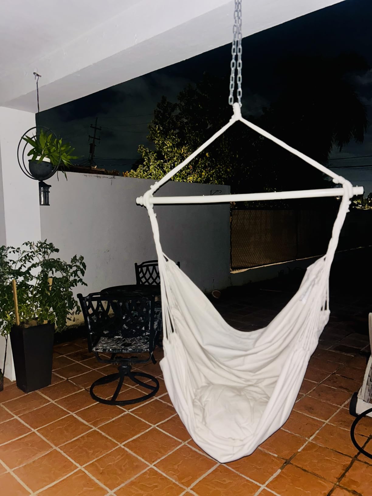 SONGMICS Hammock Chair, Load Capacity 500 lb, Hanging Chair with 2 Cushions, Large Hammock Swing with Chain and Pocket, for Indoor, Outdoor, Living Room, Bedroom, Slate Gray customer photo 1