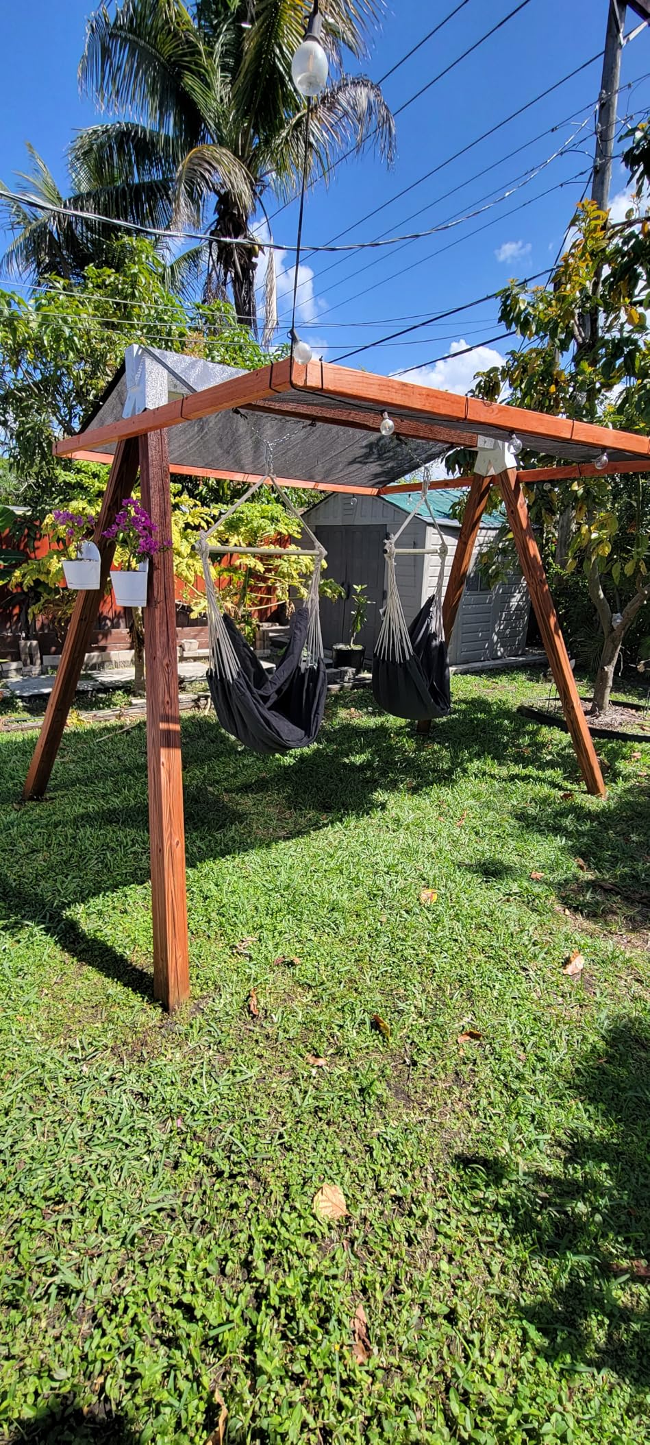 SONGMICS Hammock Chair, Load Capacity 500 lb, Hanging Chair with 2 Cushions, Large Hammock Swing with Chain and Pocket, for Indoor, Outdoor, Living Room, Bedroom, Slate Gray customer photo 2