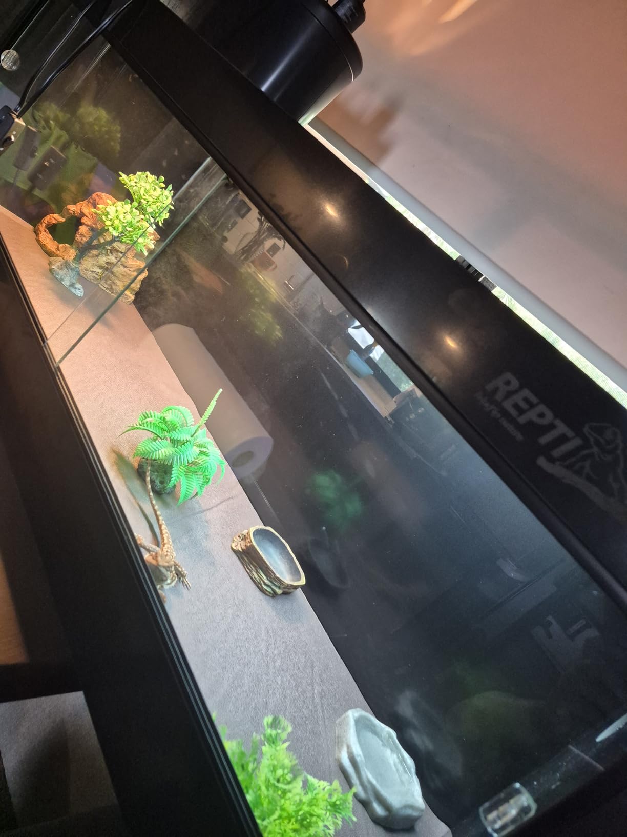 REPTI ZOO 68 Gallon PVC Reptile Terrariums, 48x18x18 Reptile Tanks Enclosure for Bearded Dragon Ball Python Snake Gecko, PVC Reptile Lounge Habitat with Glass Sliding Door & Top Screen Ventilation customer photo 1