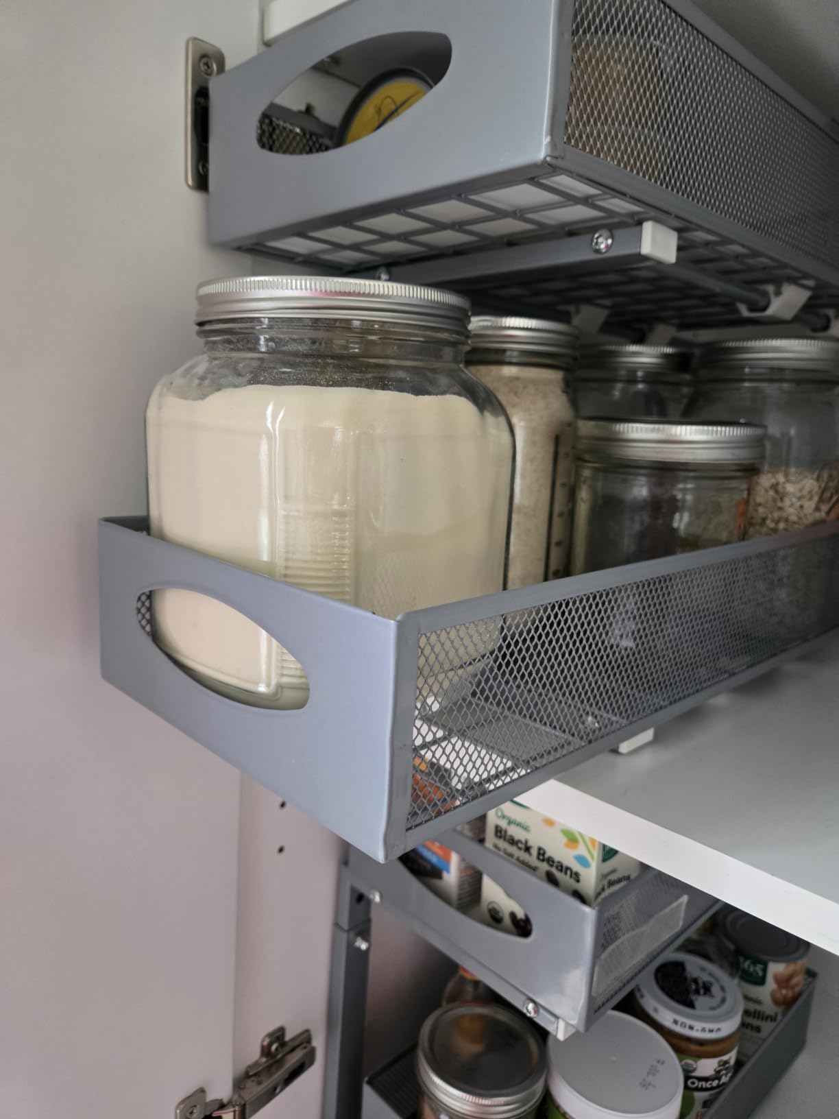 Under Sink Organizer, 2 Tier Pull out Cabinet Organizer Baskets with Mesh Sliding Drawers, Slide out Storage Shelf for Home, Kitchen, Bathroom, Pantry, Office Cabinet, Countertop (1 Pack) customer photo 2