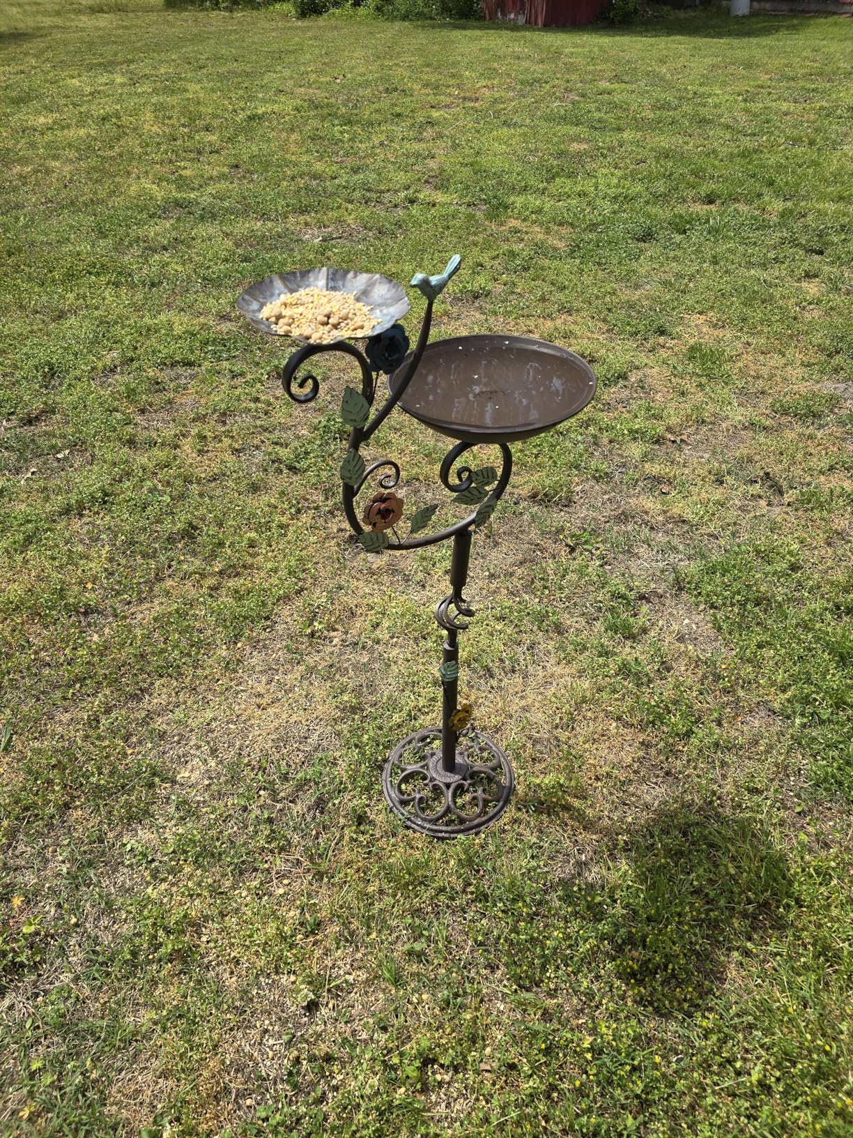 Metal Bird Bath and Feeder for Outdoors 39.4