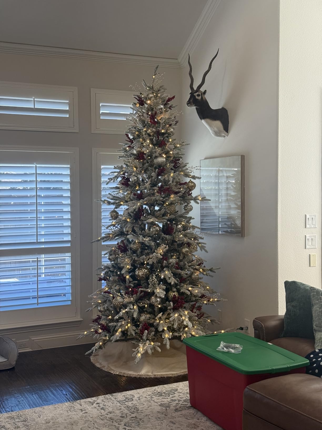 Best Choice Products Lighted Aspen Christmas Tree, 7.5ft Flocked Artifical Noble Fir, Pre-Lit White & Multicolored LED Lights Premium Holiday Décor - Green customer photo 1