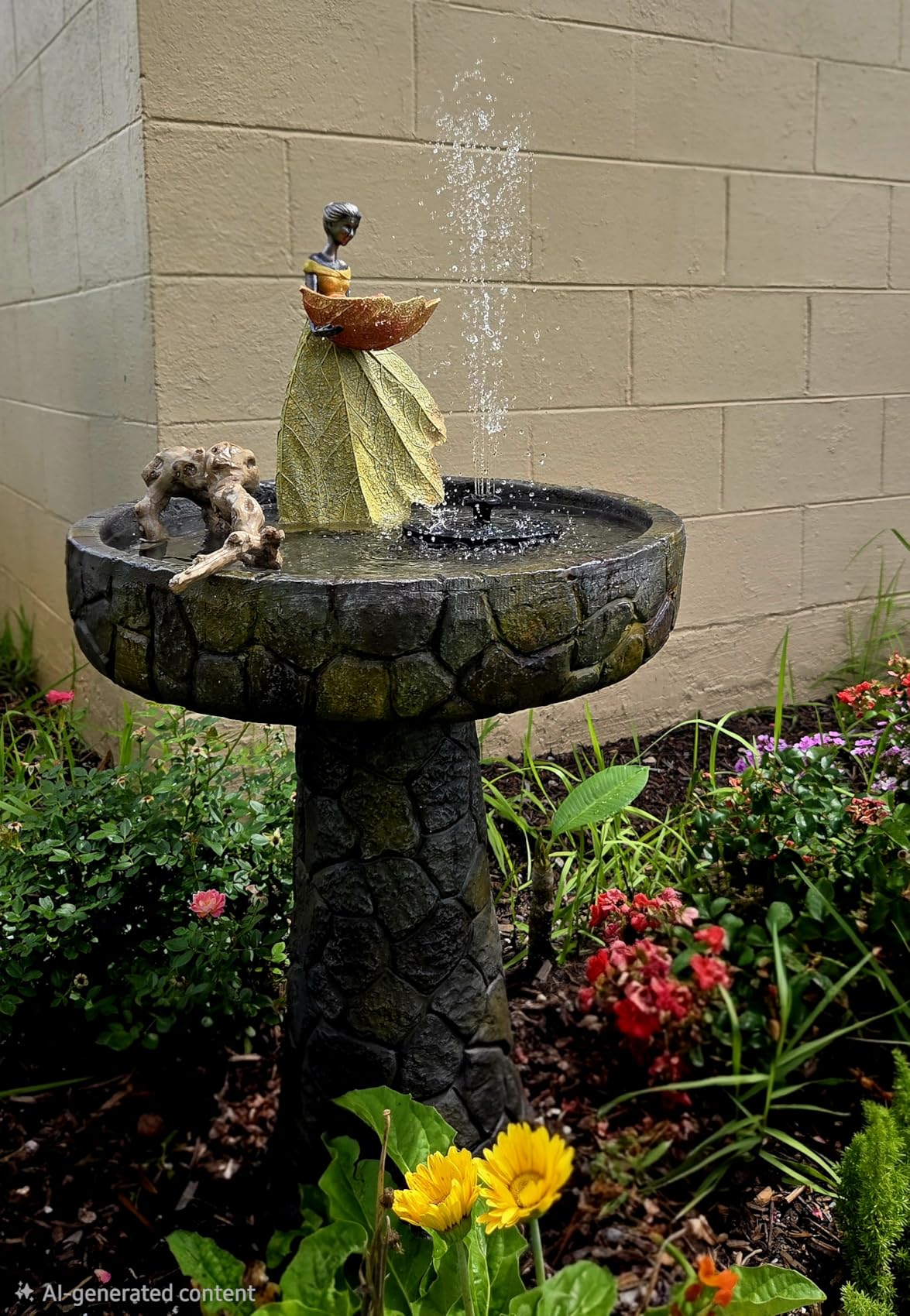 Dilicoming Large Garden Fairy Statue Bird Feeder & Bird Bath - 23-Inch Resin Outdoor Yard Decor Angel Statue, Decorative Girl Sculpture for Garden, Lawn, Patio customer photo 2