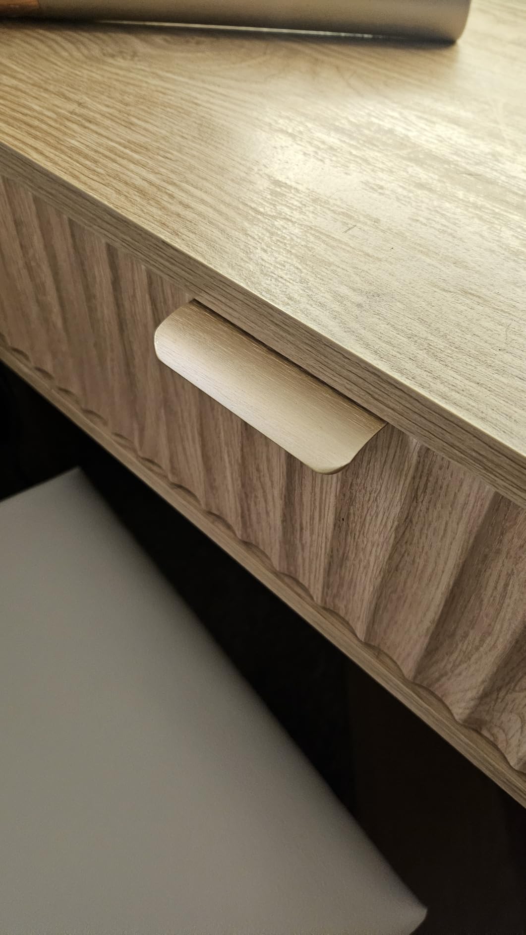 Corner Vanity Desk with Lights and Charging Station, Makeup Vanity with Lights, Vanity Set with Mirror and Storage Stool, Makeup Table with Drawers, Rotating Shelves, White customer photo 2
