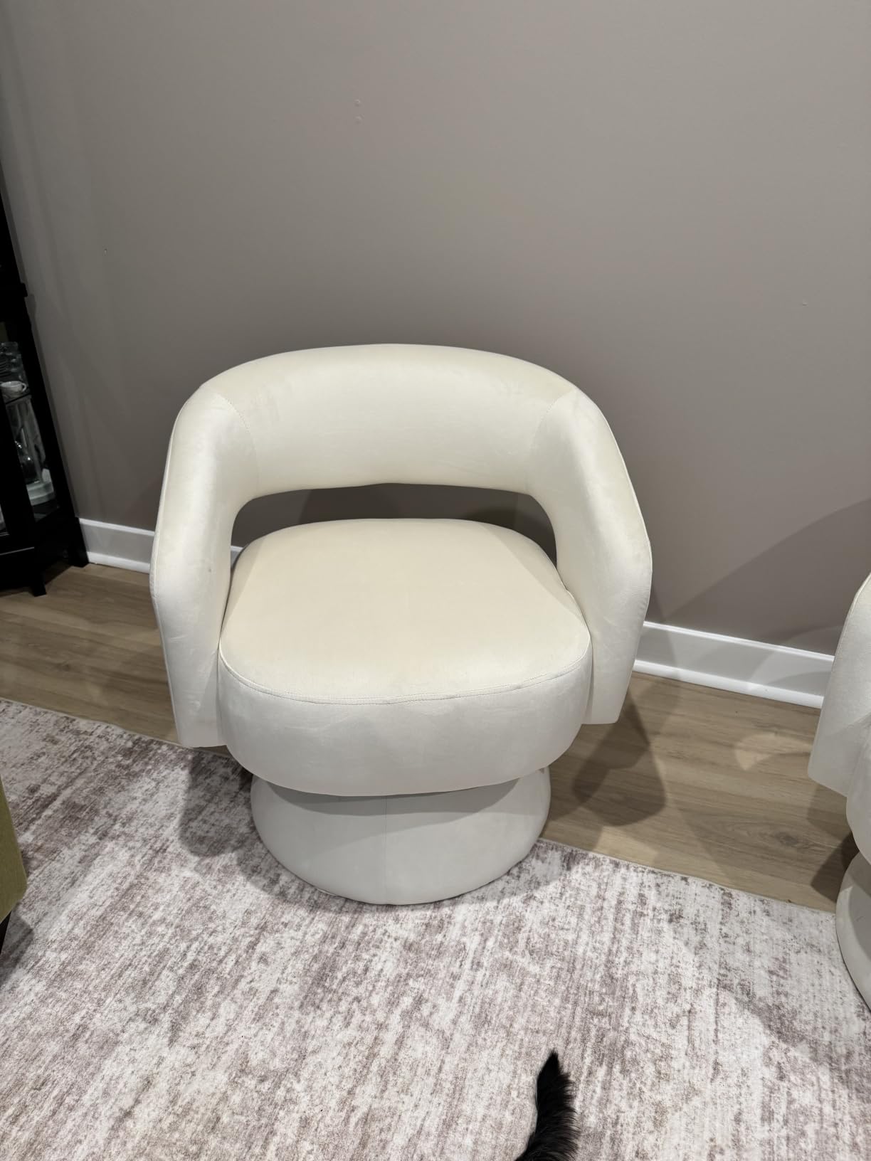 Bonzy Home Swivel Barrel Chair, Set of 2 Velvet Accent Armchair 360 Degree Swivel Club Chair for Living Room Bedroom Reception Room, Beige customer photo 1