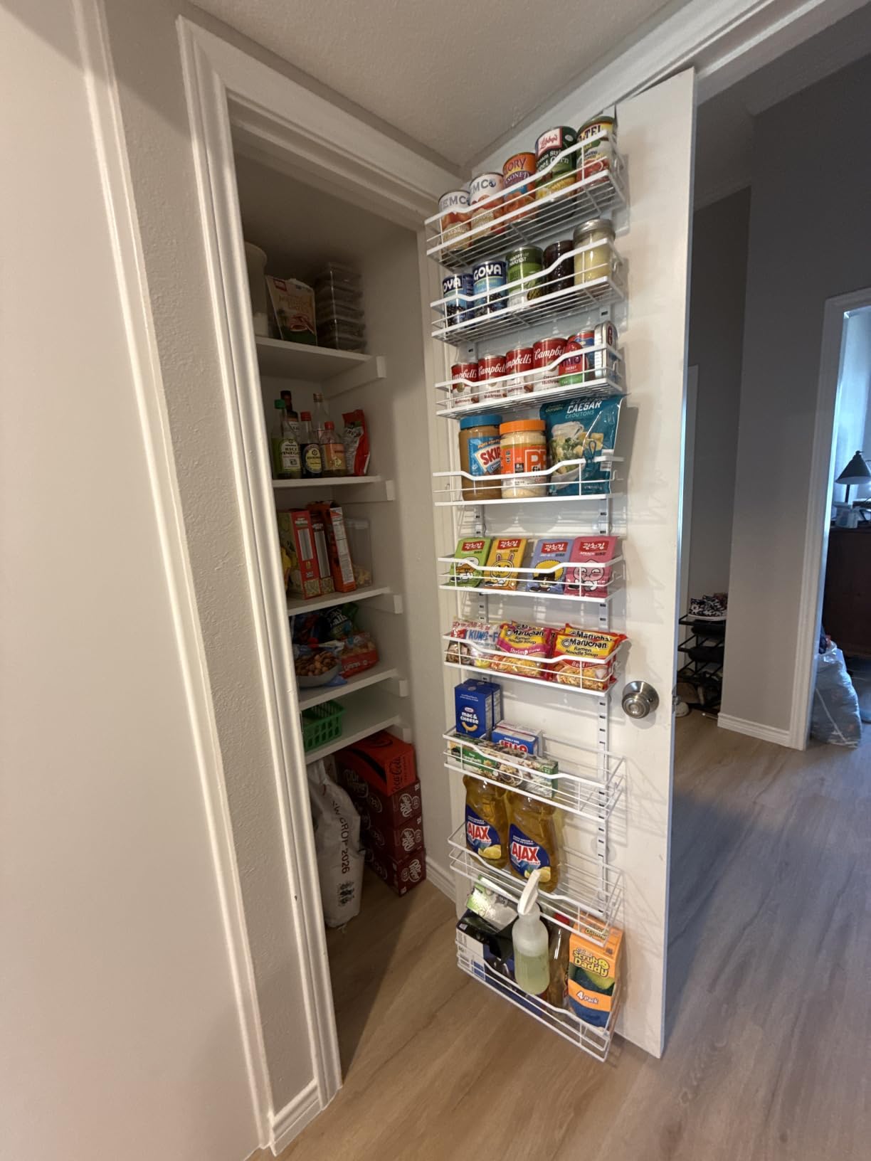 Eastherry Over The Door Pantry Organizer, 9-Tier Over The Door Organizer with Adjustable Basket, Metal Hanging Pantry Organizers and Storage for Kitchen, Back of Door Seasoning Rack customer photo 1