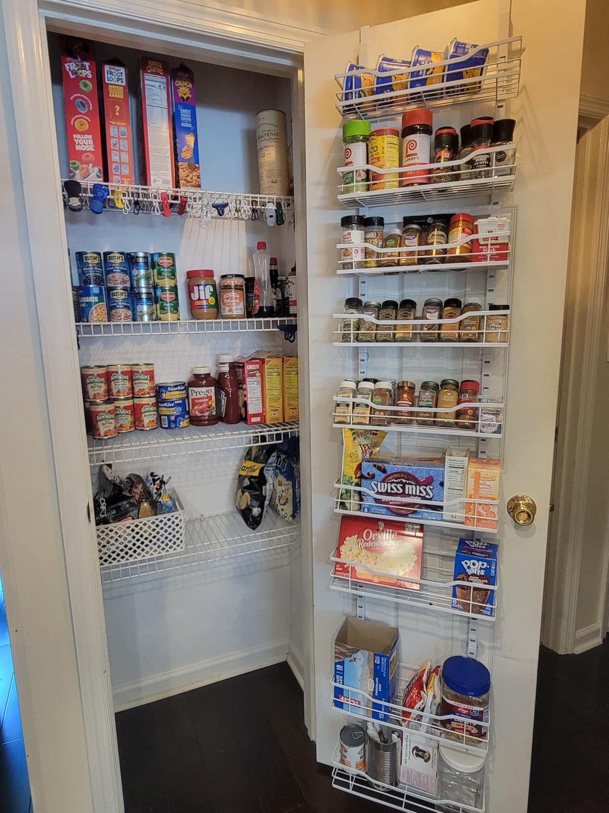 Eastherry Over The Door Pantry Organizer, 9-Tier Over The Door Organizer with Adjustable Basket, Metal Hanging Pantry Organizers and Storage for Kitchen, Back of Door Seasoning Rack customer photo 2