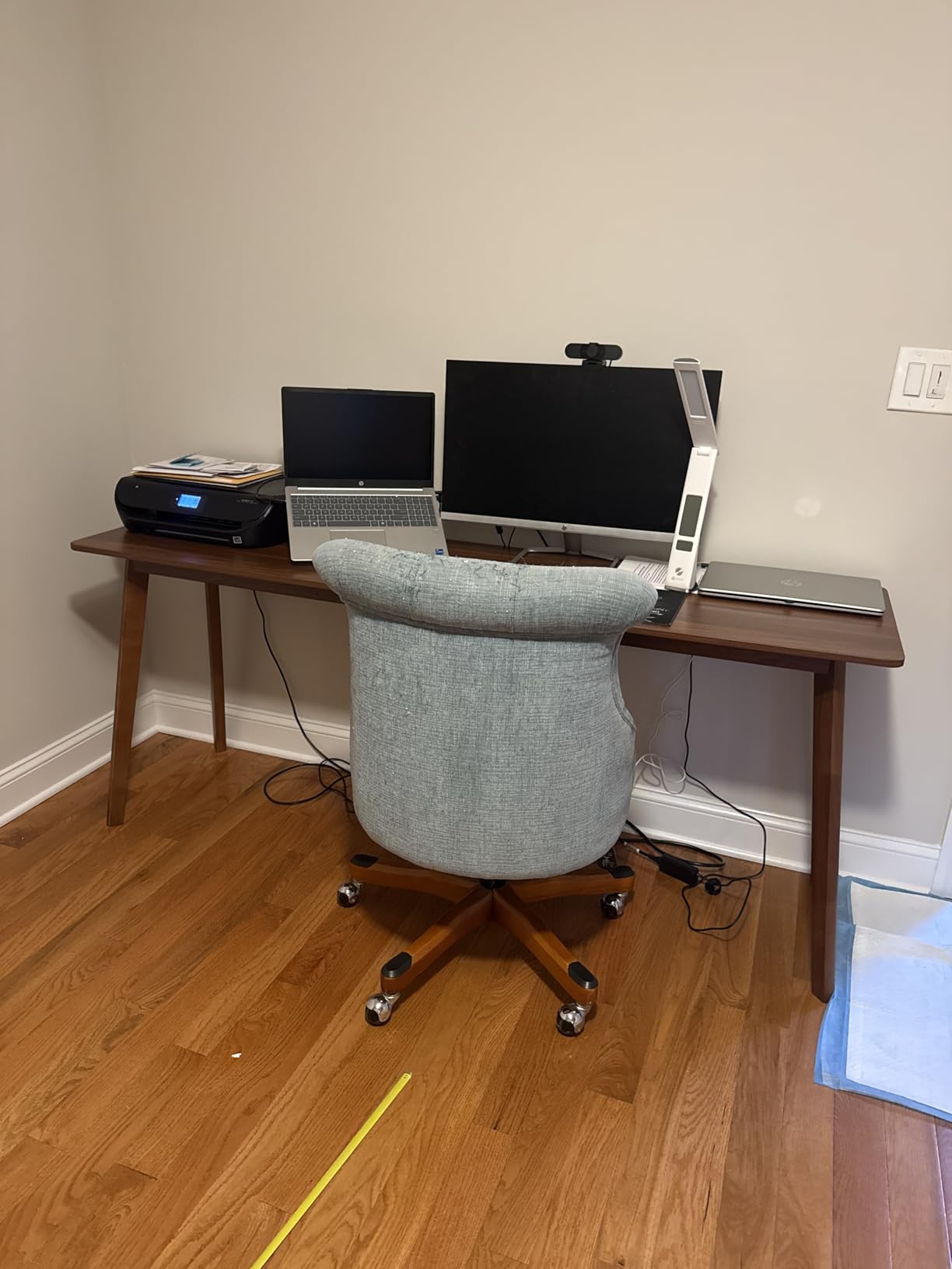 NELYE Mid-Century Long Desk Table, 63