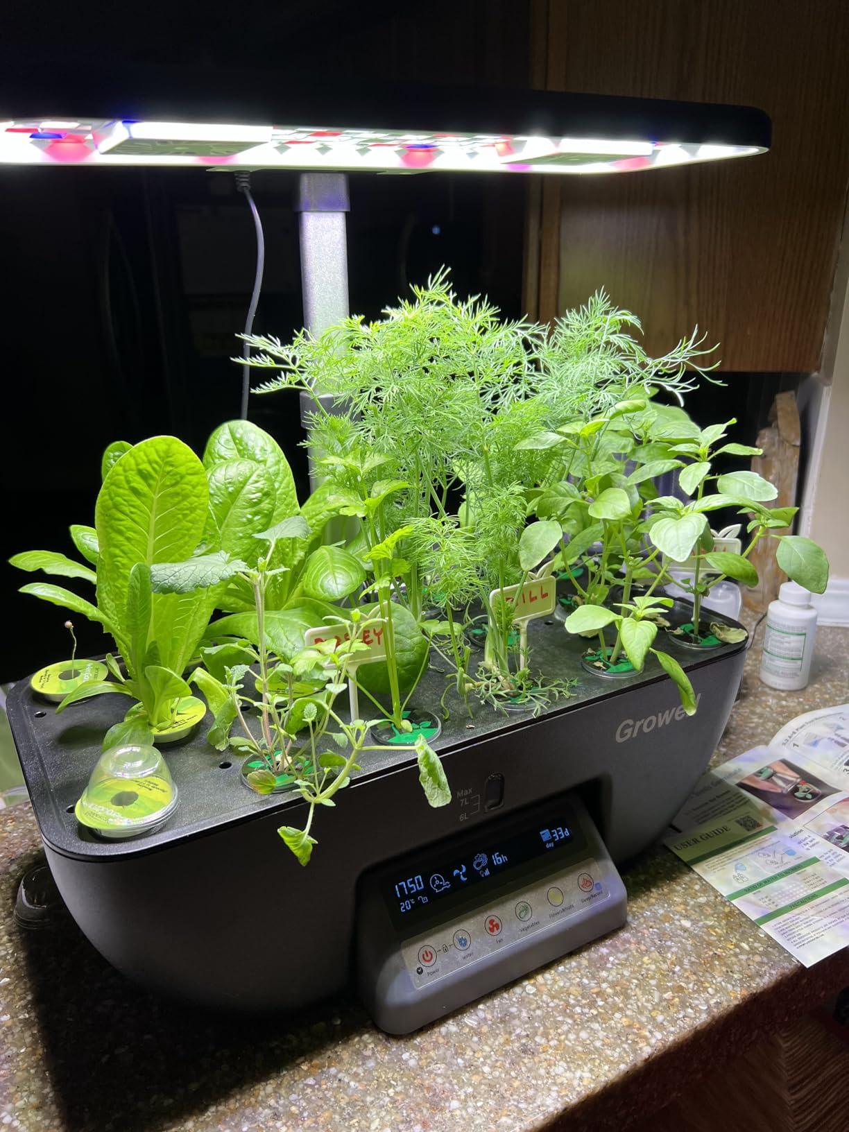 Growell Hydroponics Growing System Kit, 17 Pods Herb Garden with 102 28W Full-Spectrum Grow Lights & 2 Fans, Indoor Garden with Water Pump, 10L Water Tank, Auto Timer, Height Adjustable customer photo 2