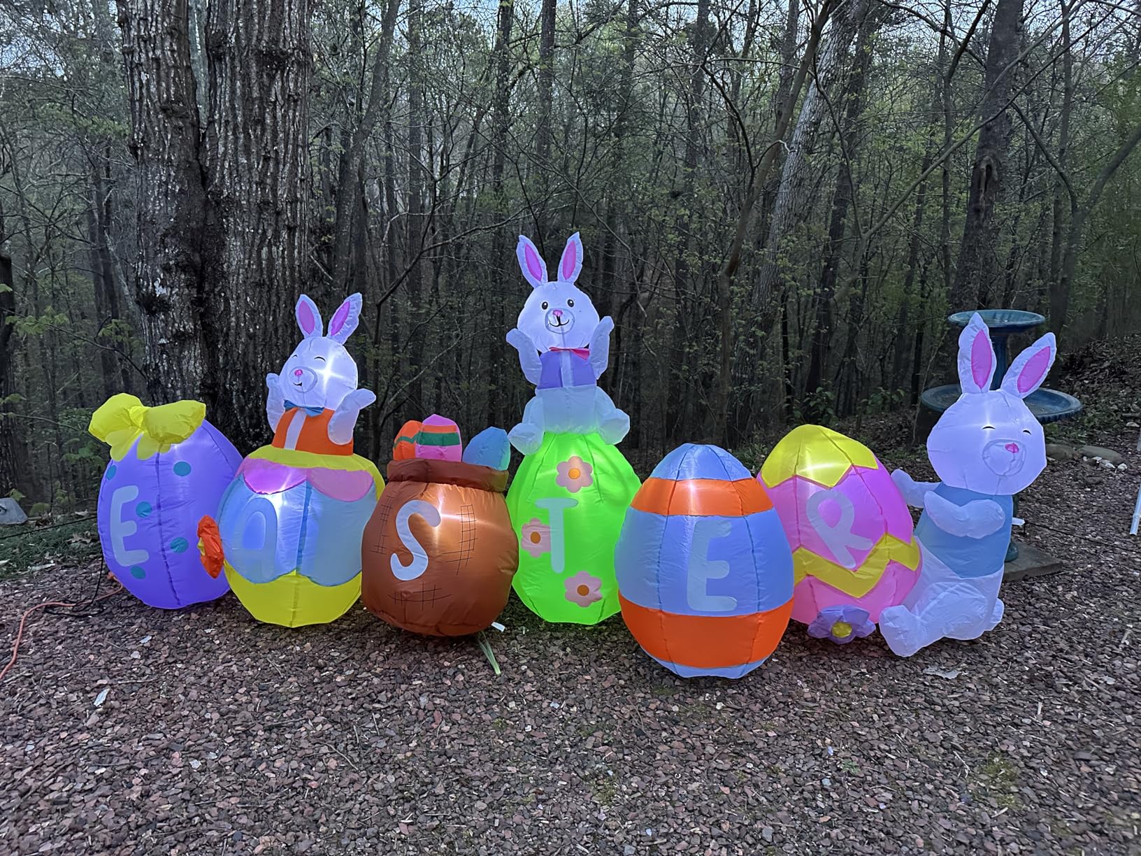 10FT Easter Inflatables Outdoor Decorations, Large Easter Blow Up Bunny and Eggs Built-in 9 Bright LED Lights, Cute Spring Inflatable Decor for Yard Garden Lawn Holiday Party customer photo 1