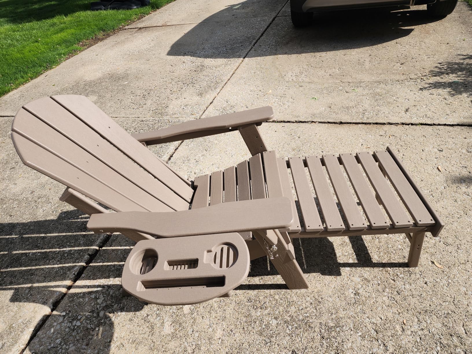 NAVINE Adjustable Adirondack Chair with Retractable Ottoman Set of 2, HDPE Folding Adirondack Chair with Cup Holder, All Weather Fire Pit Chair for Outdoor. customer photo 2