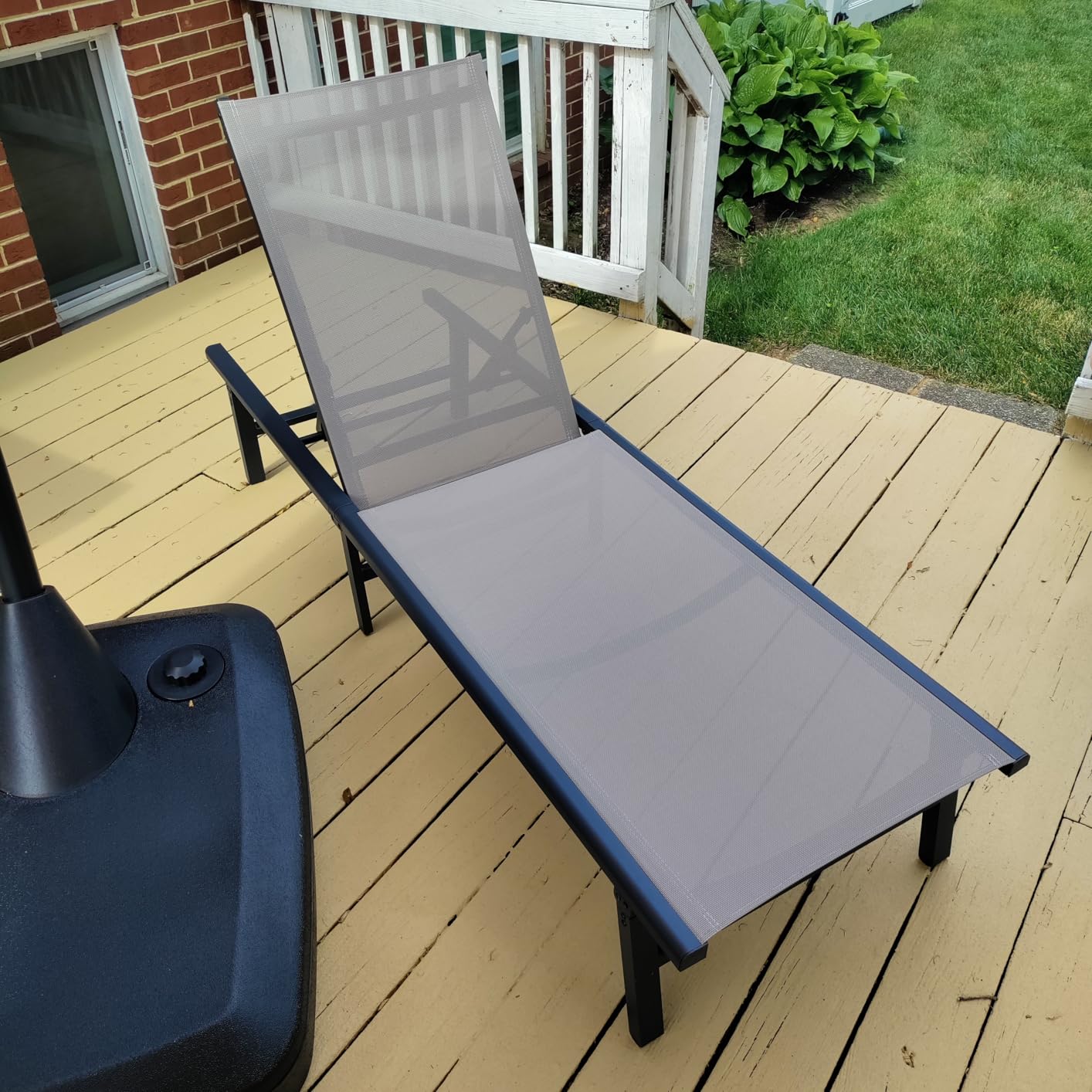 Ciokea Aluminum Chaise Lounge Ourdoor - Foldable & Assemble Free Outdoor Lounge Chair with 5 Adjustable Backrest, Patio Lounge Chair for Outside Poolside Beach Pool, Grey customer photo 1