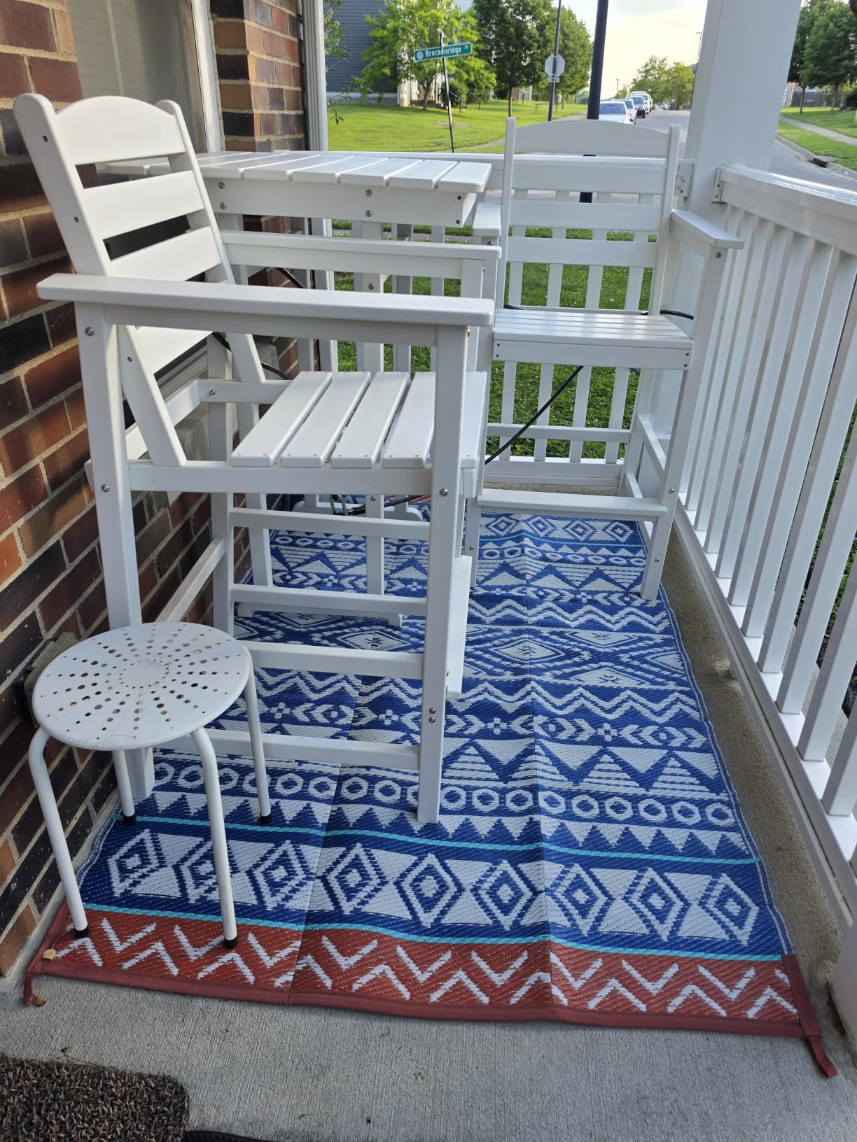 Waterproof Reversible Patio Rug 5x8 ft, Plastic Straw Mat for RV Camping | 100% polypropylene, UV-stabilized, waterproof, heat-sealed edges. Safe for kids and pets on deck, patio, pool, beach, RV customer photo 1