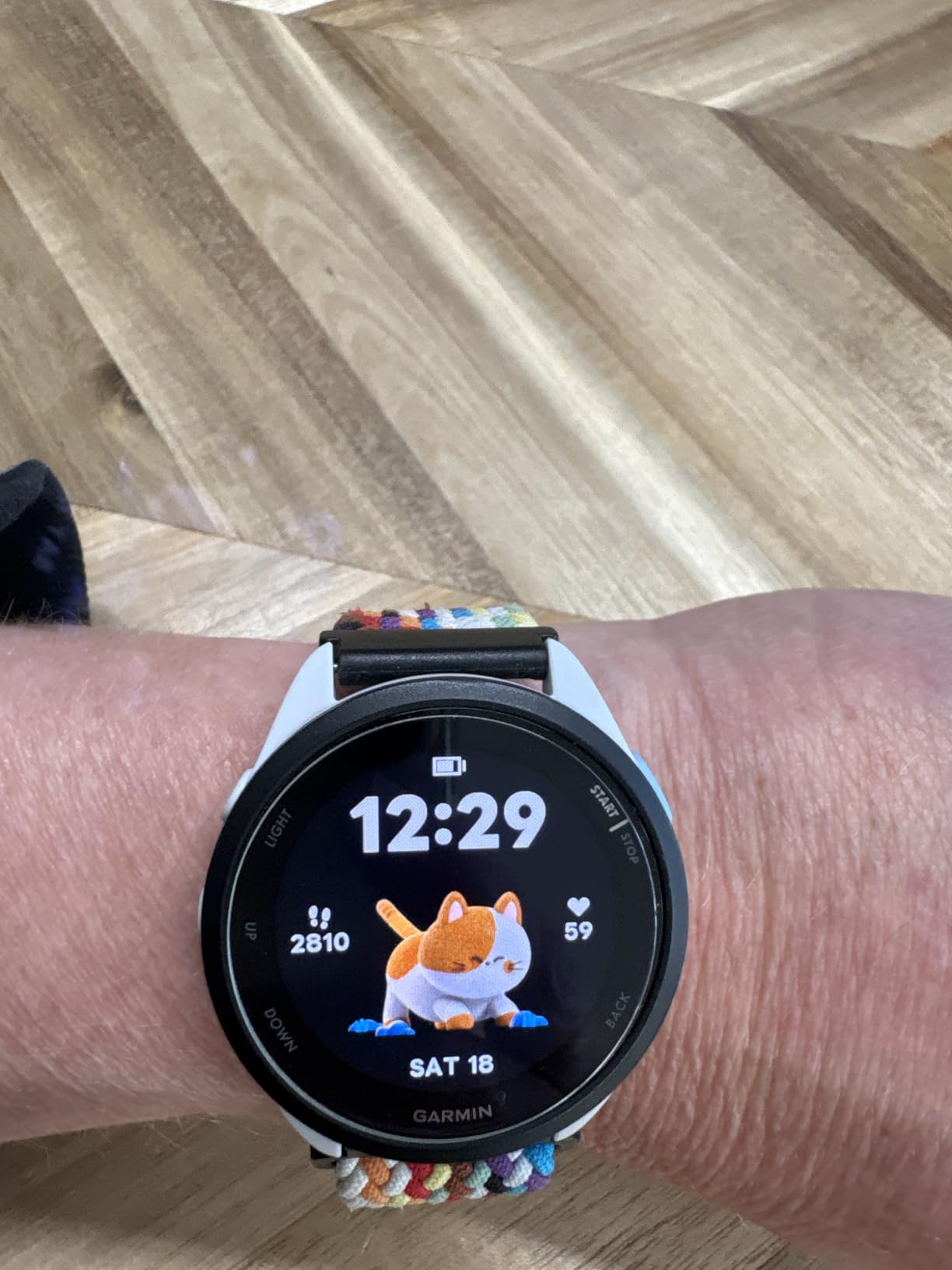 Garmin Forerunner 165, Running Smartwatch, 43mm, Whitestone | Essential Training & Recovery Features, Built-In GPS customer photo 2