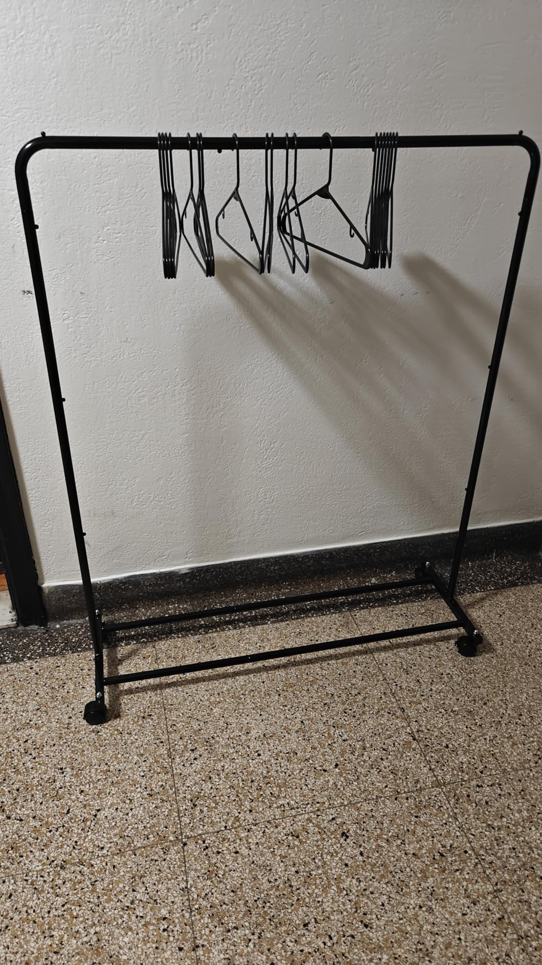 Simple Trending Clothing Rack, Portable Garment Rack, Clothes Rack, Black | Metal Frame, Bottom Shelf, 360° Lockable Wheels, Anti-Slip Stoppers, Bedroom, Laundry Room customer photo 2
